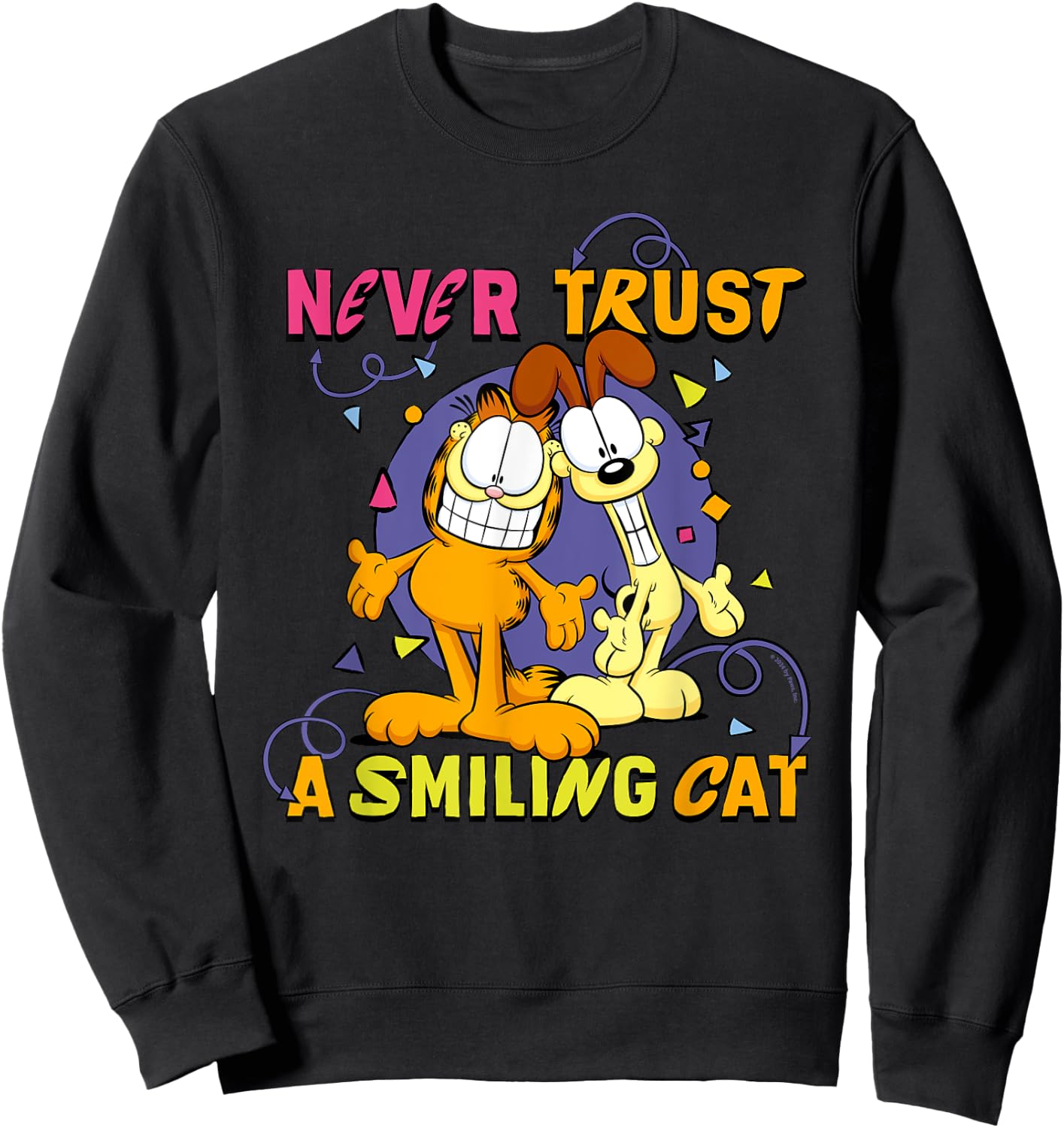 Garfield And Odie Never Trust A Smiling Cat Men Women Kids Sweatshirt - Sweatshirt | Black