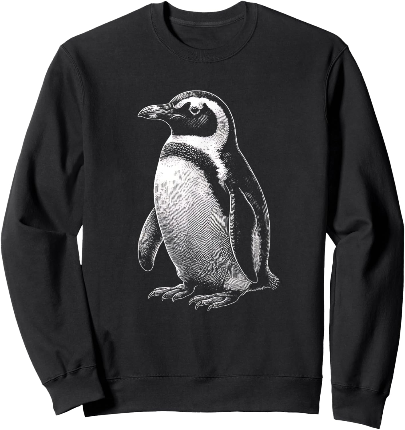 Vintage Penguin Graphic Art Design Sweatshirt - Sweatshirt | Black