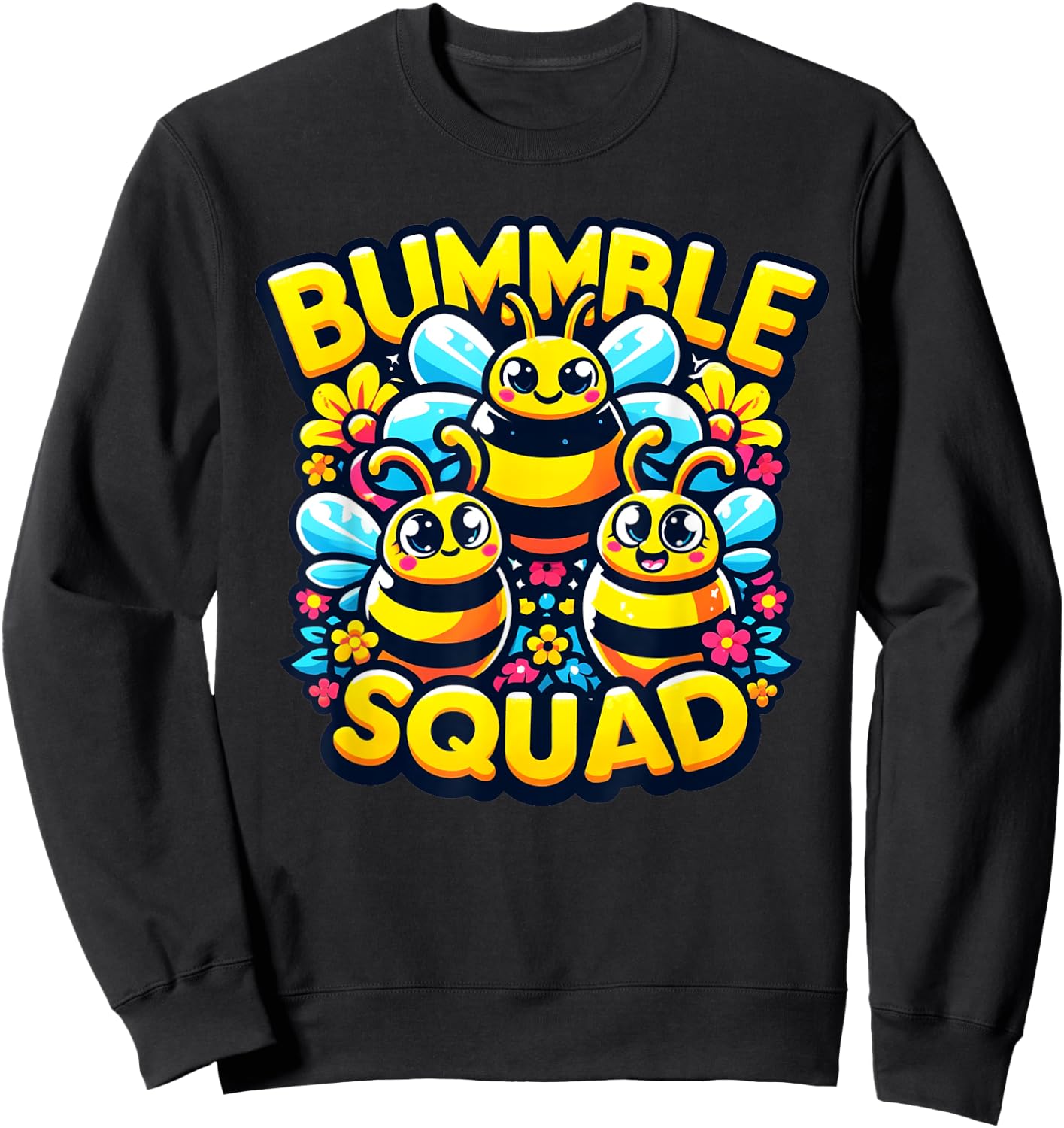 Bumble Bee Squad Funny Bumblebee Friends Team Men Women Kids Sweatshirt - Sweatshirt | Black