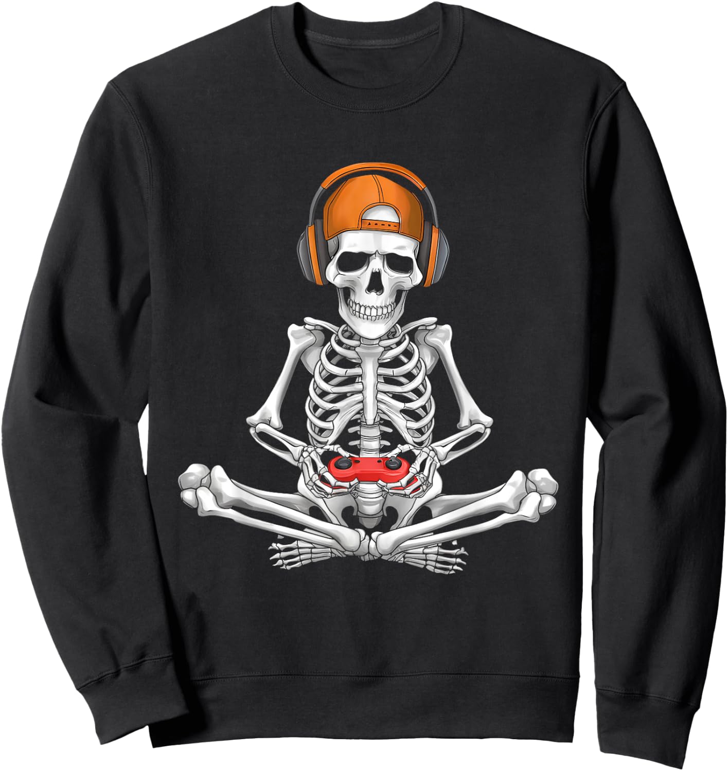 Video Game Skeleton Halloween Gaming Teens Gamer Men Boy Kid Sweatshirt - Sweatshirt | Black