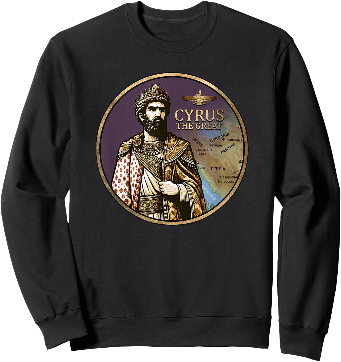 Cyrus the Great Achaemenid Empire Persian History Sweatshirt - Sweatshirt | Black