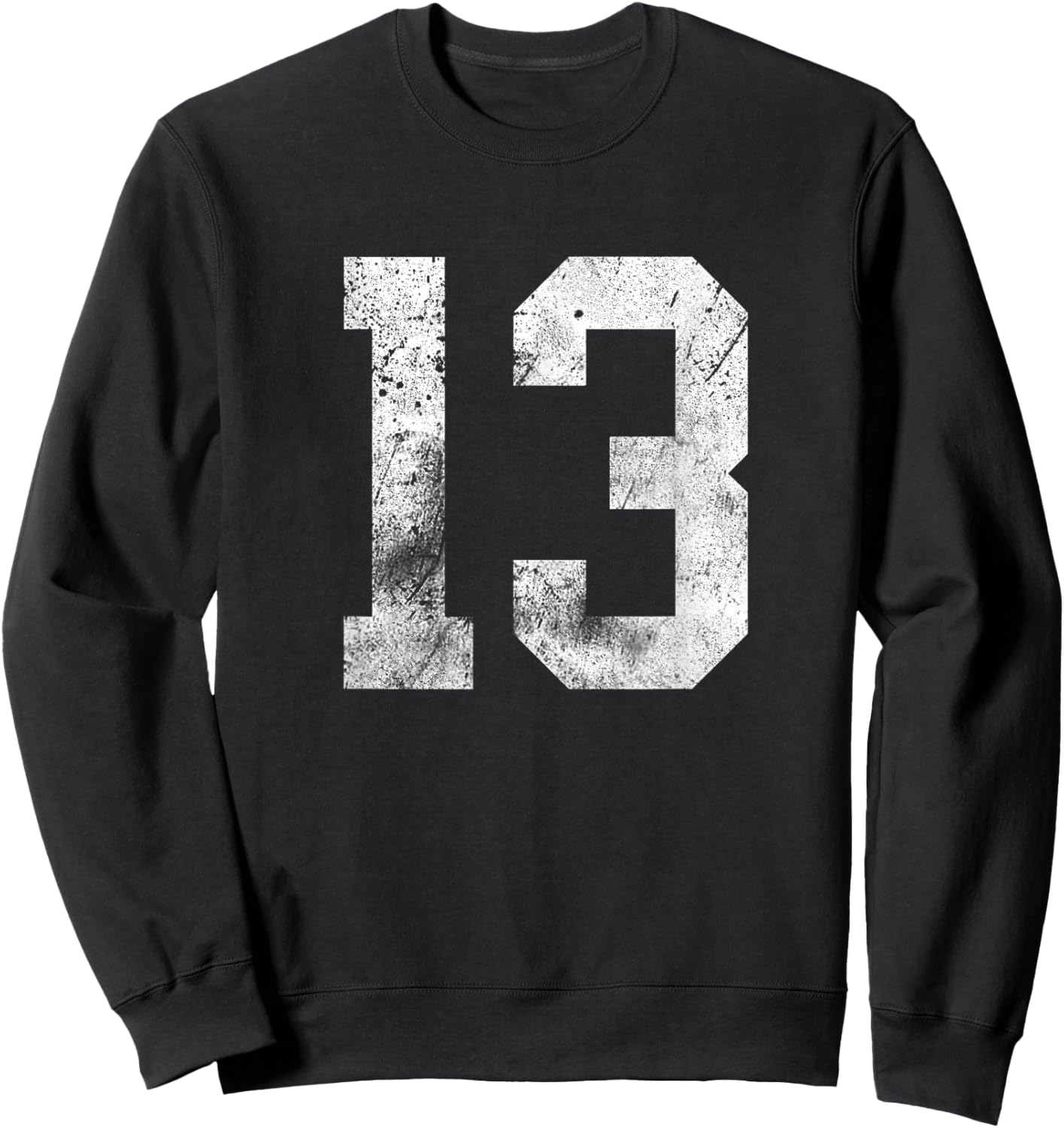 13 Cool Distressed Birthday Lucky Number Player 13th Sweatshirt - Sweatshirt | Black