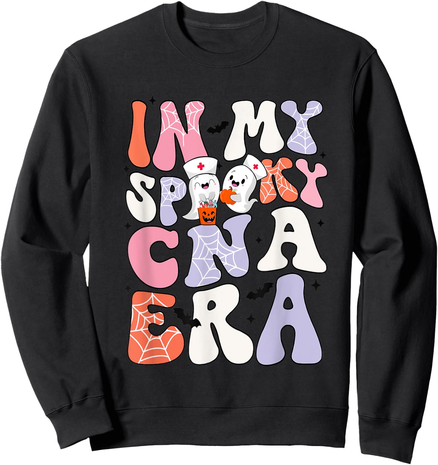 In My Spooky CNA Era Halloween Certified Nursing Assistants Sweatshirt - Sweatshirt | Black