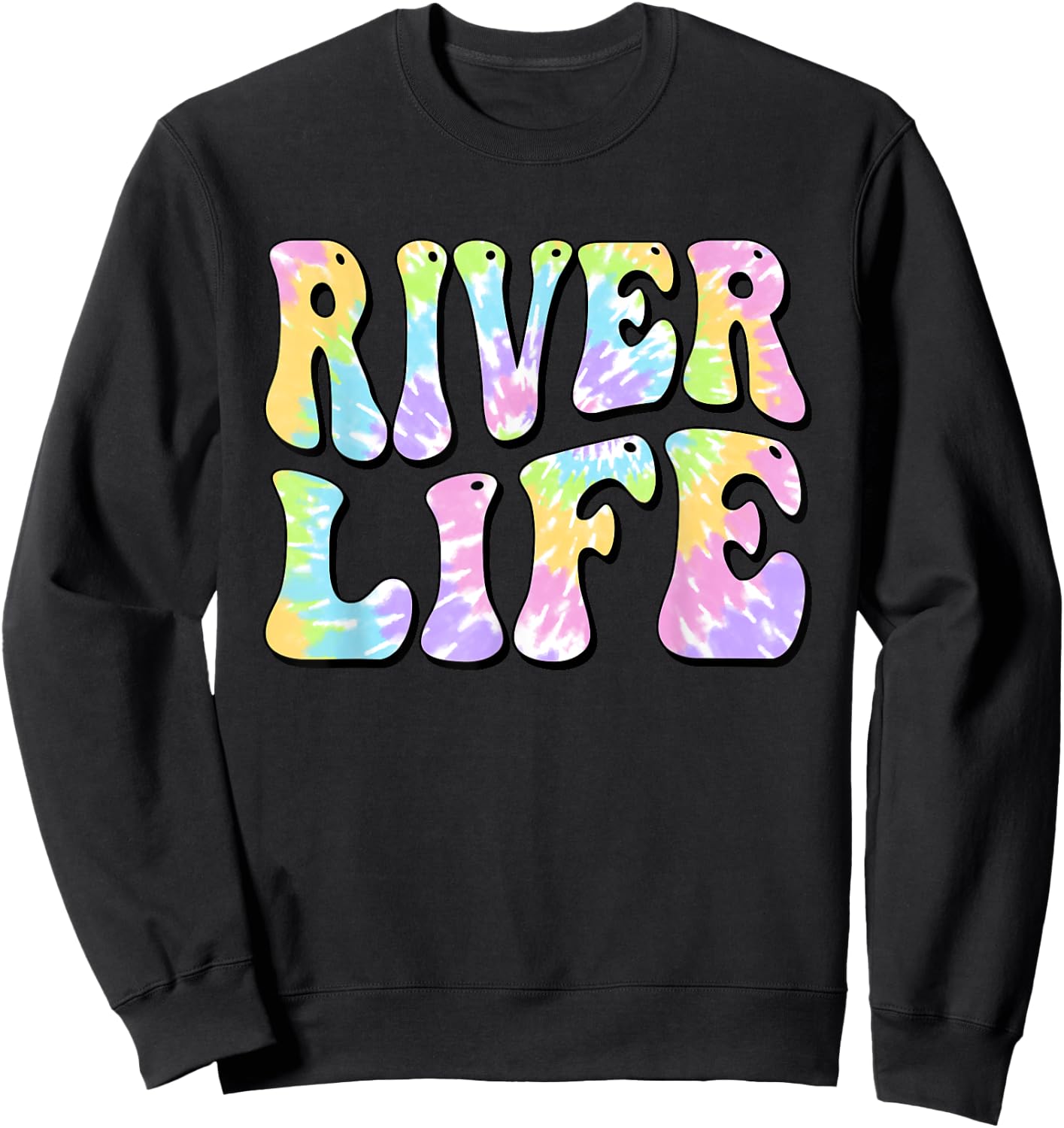 River Life Fun Fishing Boating River Bum Women Girl Kids Sweatshirt - Sweatshirt | Black