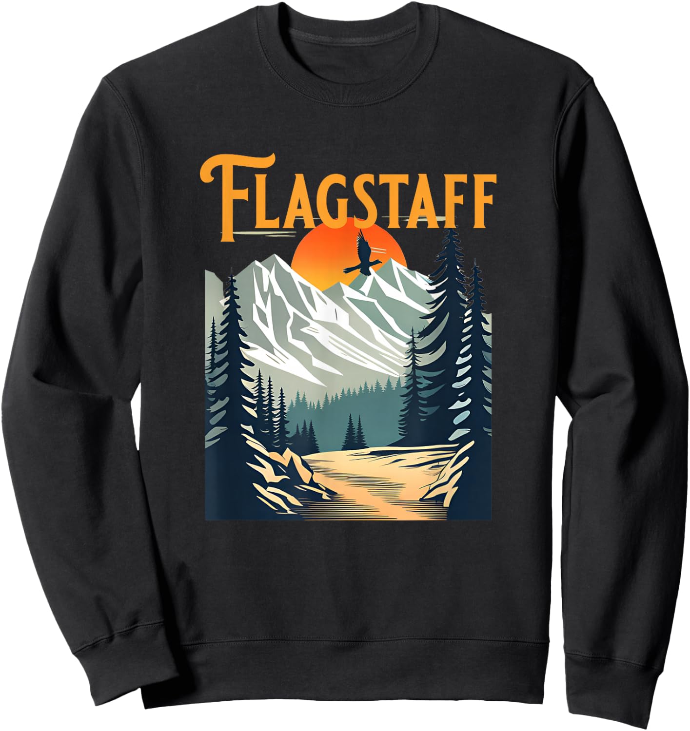 Vintage Flagstaff Souvenir Hiking Sweatshirt - Sweatshirt | Black