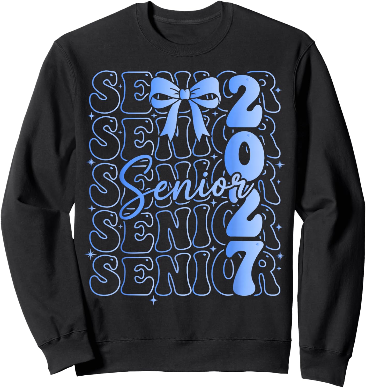 Senior Class of 2027 Coquette Bow Graduation Sweatshirt - Sweatshirt | Black
