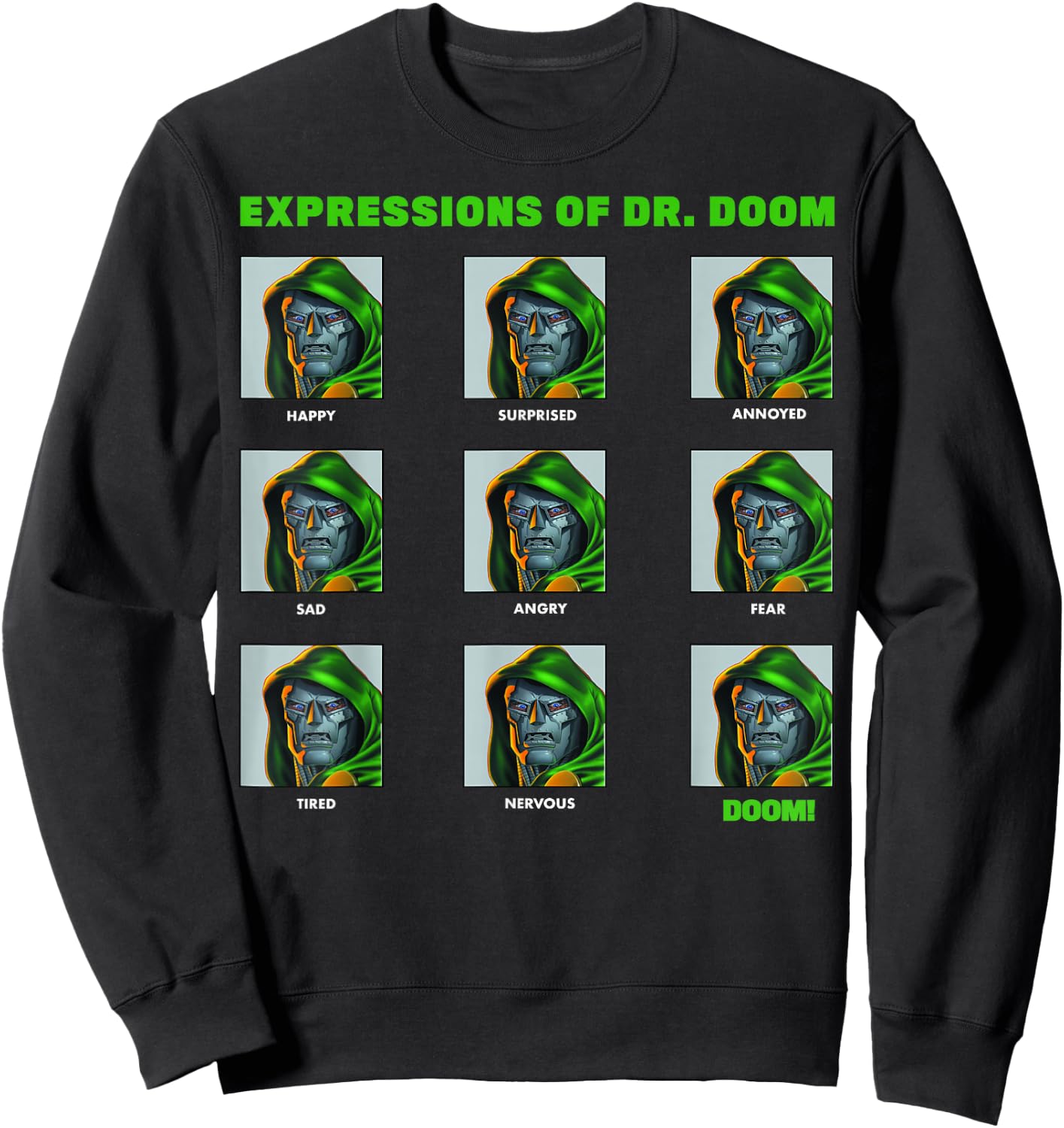Marvel Expressions of Dr. Doom Panels Sweatshirt - Sweatshirt | Black