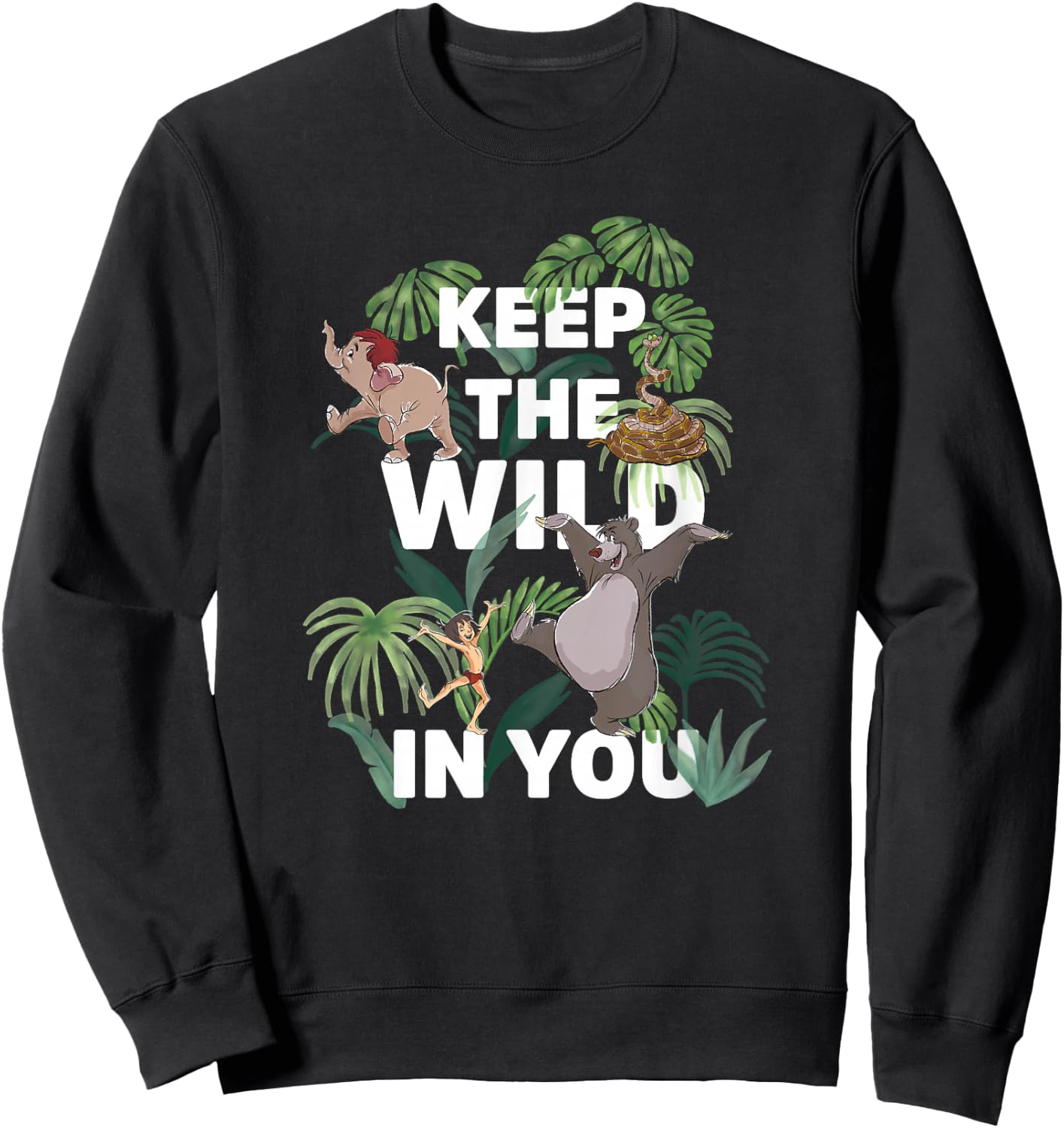 Disney The Jungle Book Keep The Wild in You Group Poster Sweatshirt - Sweatshirt | Black