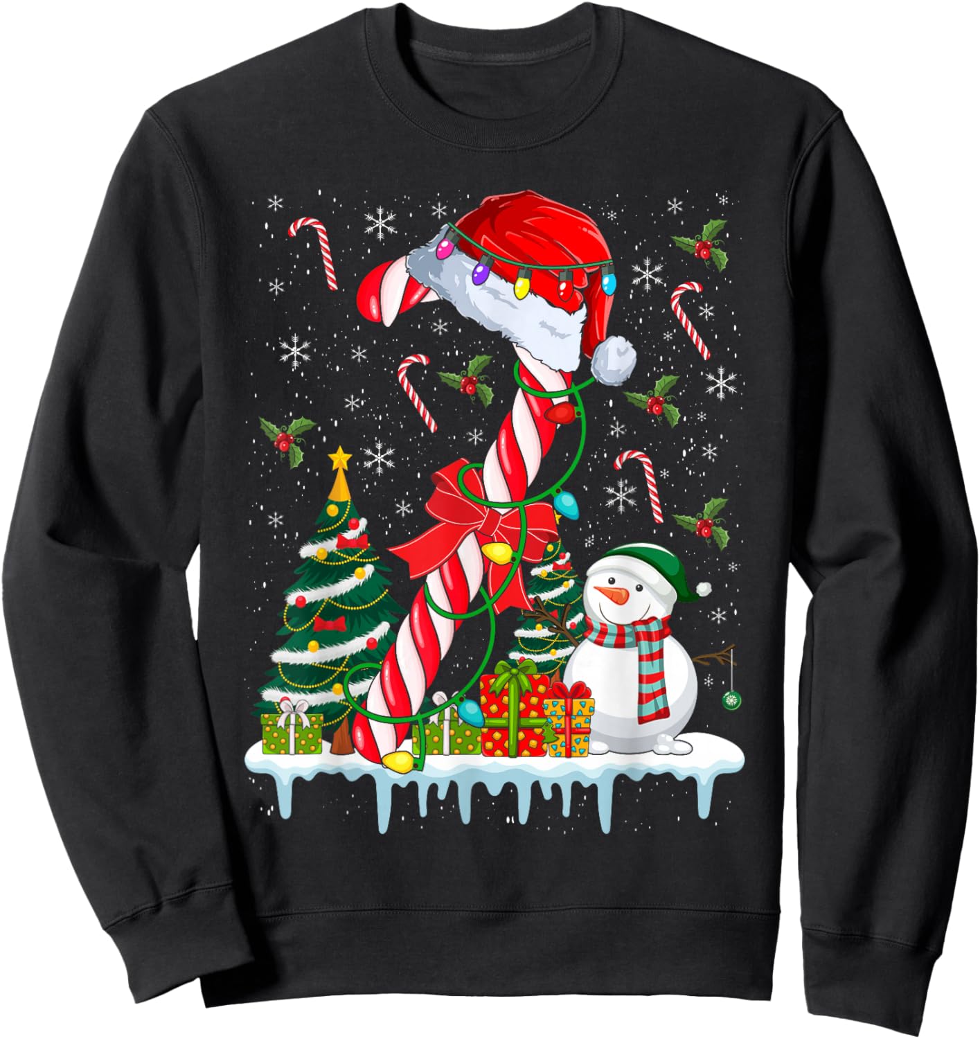 Christmas Candy Cane Lover Gift Co. Candy Cane Crew Christmas Matching Costume Xmas Group Family/Group Sweatshirt - Sweatshirt | Black