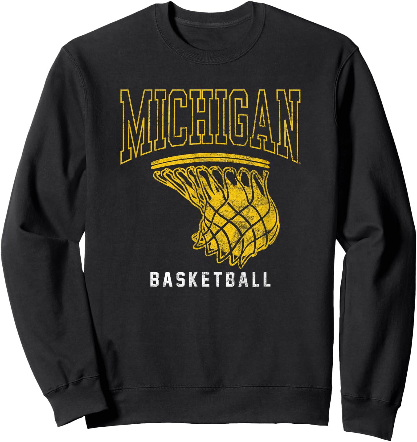 University of Michigan Wolverines U of M Basketball Hoop Sweatshirt - Sweatshirt | Black