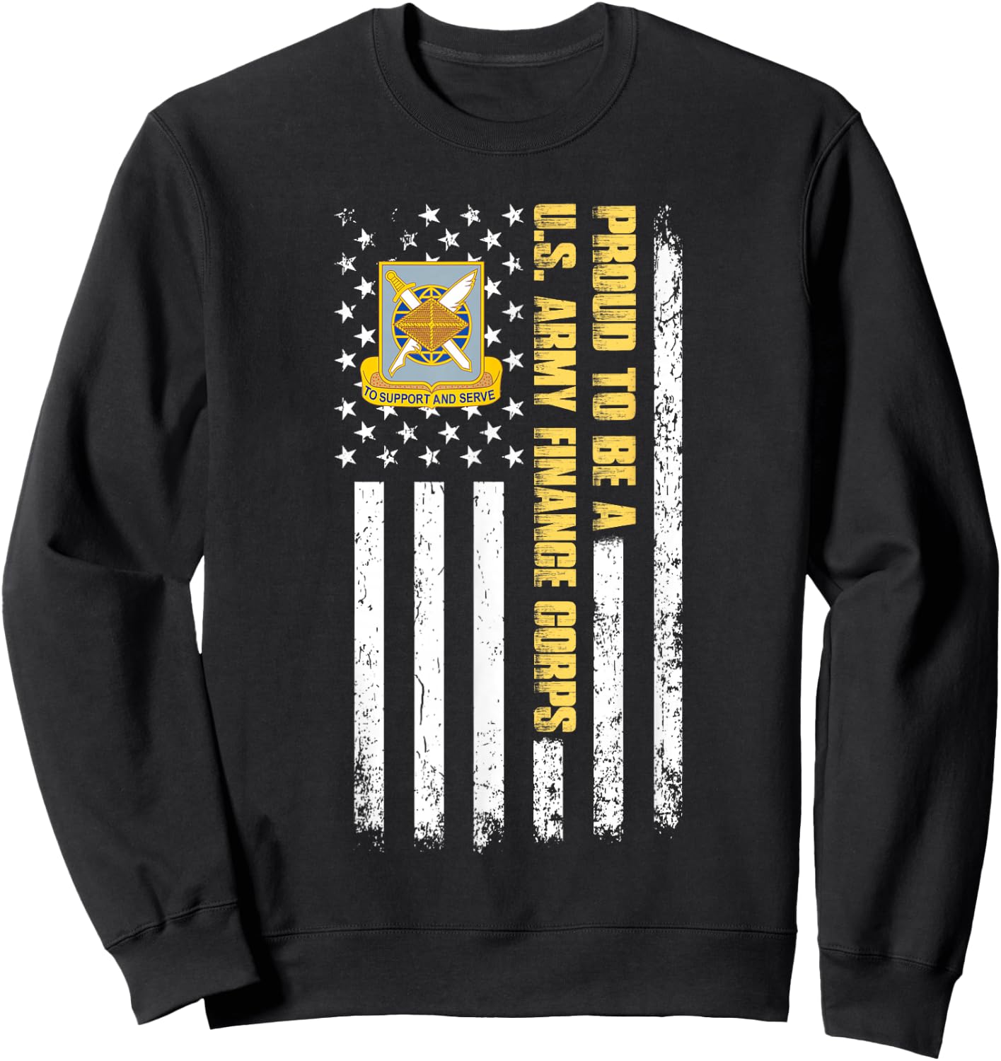 Proud To Be A United States Army Finance Corps Sweatshirt - Sweatshirt | Black