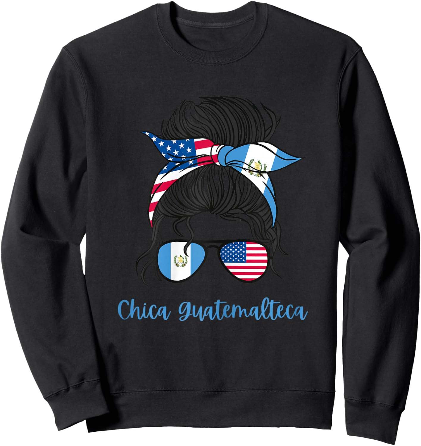 Guatemala Girls USA American guatemalan Girl Sweatshirt - Sweatshirt | Black