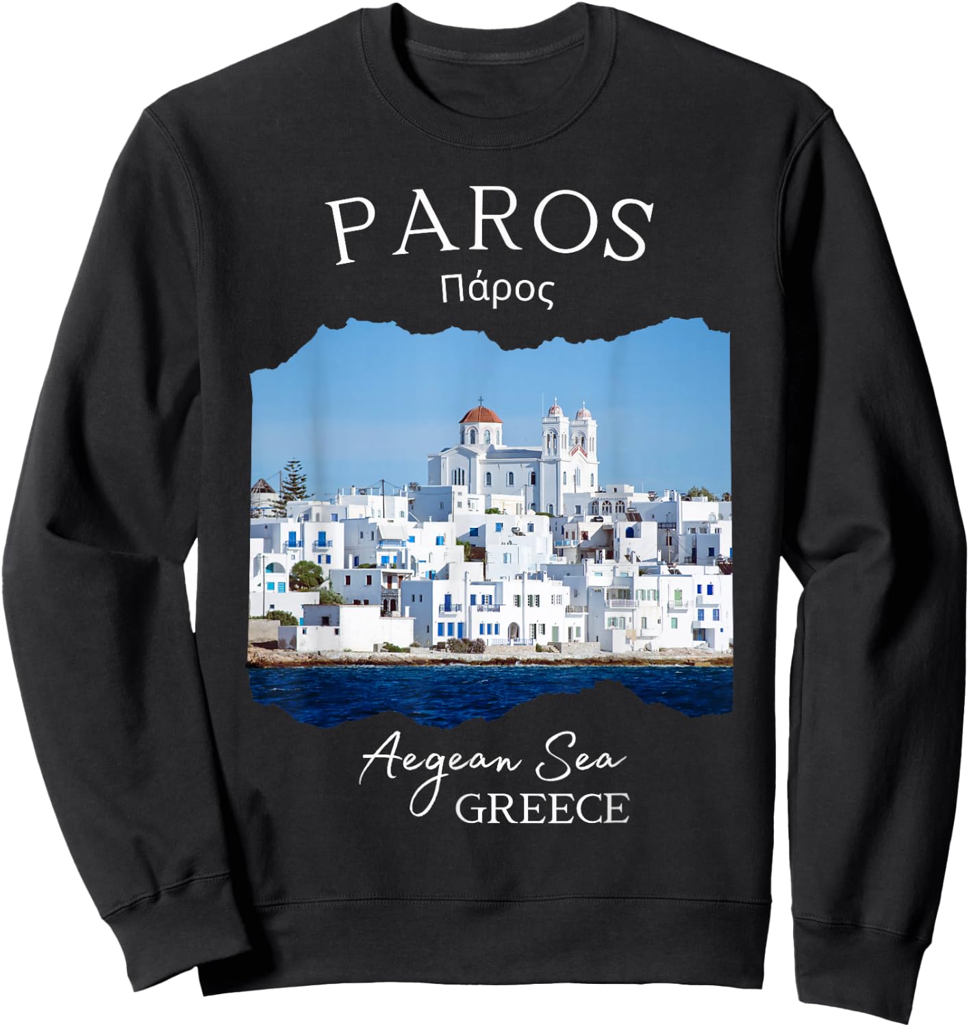 Greek Island Paros Greece Greek Vacation Souvenir Women Men Sweatshirt - Sweatshirt | Black