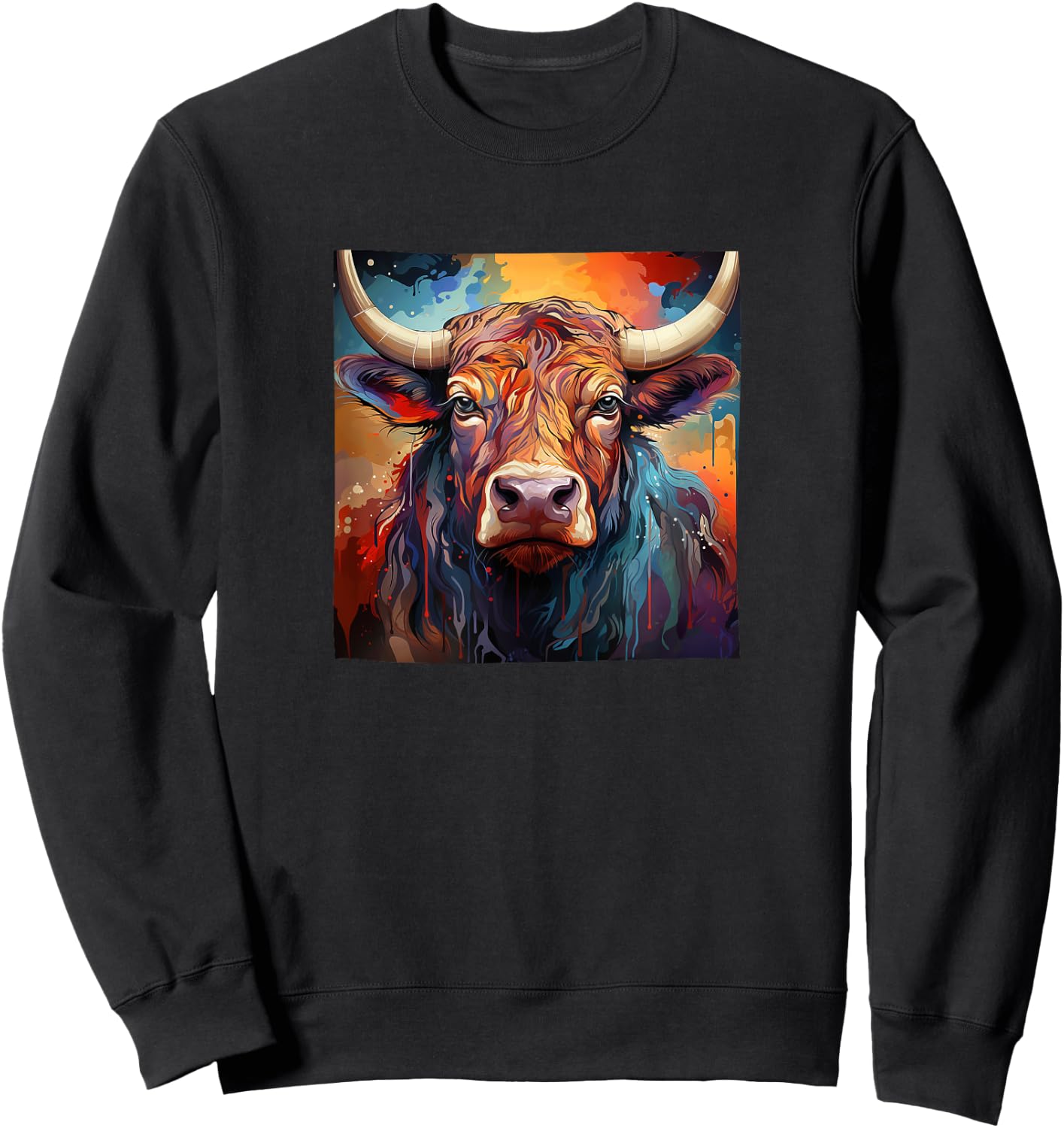Ox Colorful Graphic Sweatshirt - Sweatshirt | Black