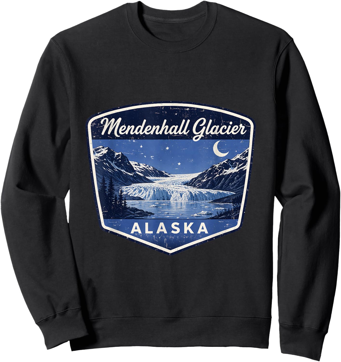 Mendenhall Glacier Alaska Mountain Nature Outdoor Adventure Sweatshirt - Sweatshirt | Black