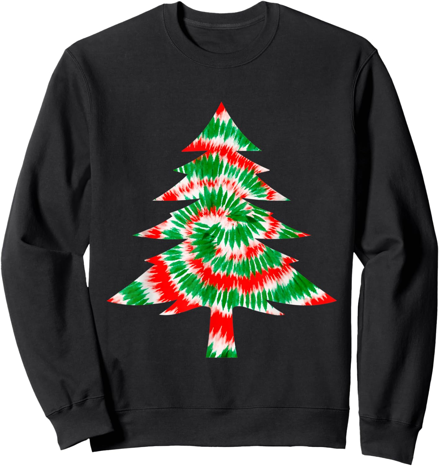 Tie Dye Christmas Tree Funny Xmas Holidays Party Men Women Sweatshirt - Sweatshirt | Black