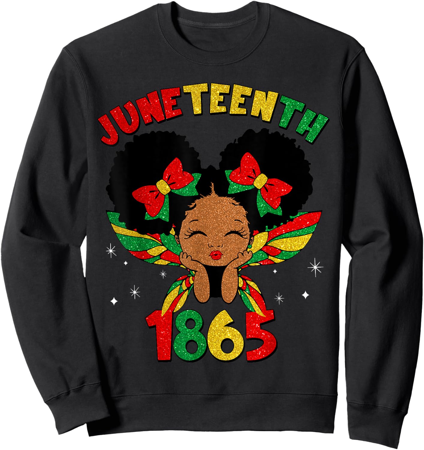 Juneteenth 1865 African American Black Princess Kids Girls Sweatshirt - Sweatshirt | Black