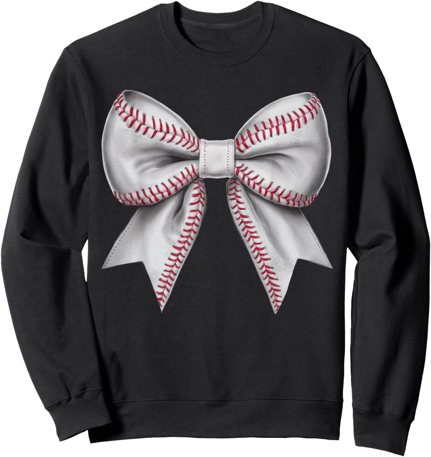 Coquette Bow Funny Baseball Lover Game Day Baseball Mom Life Sweatshirt - Sweatshirt | Black