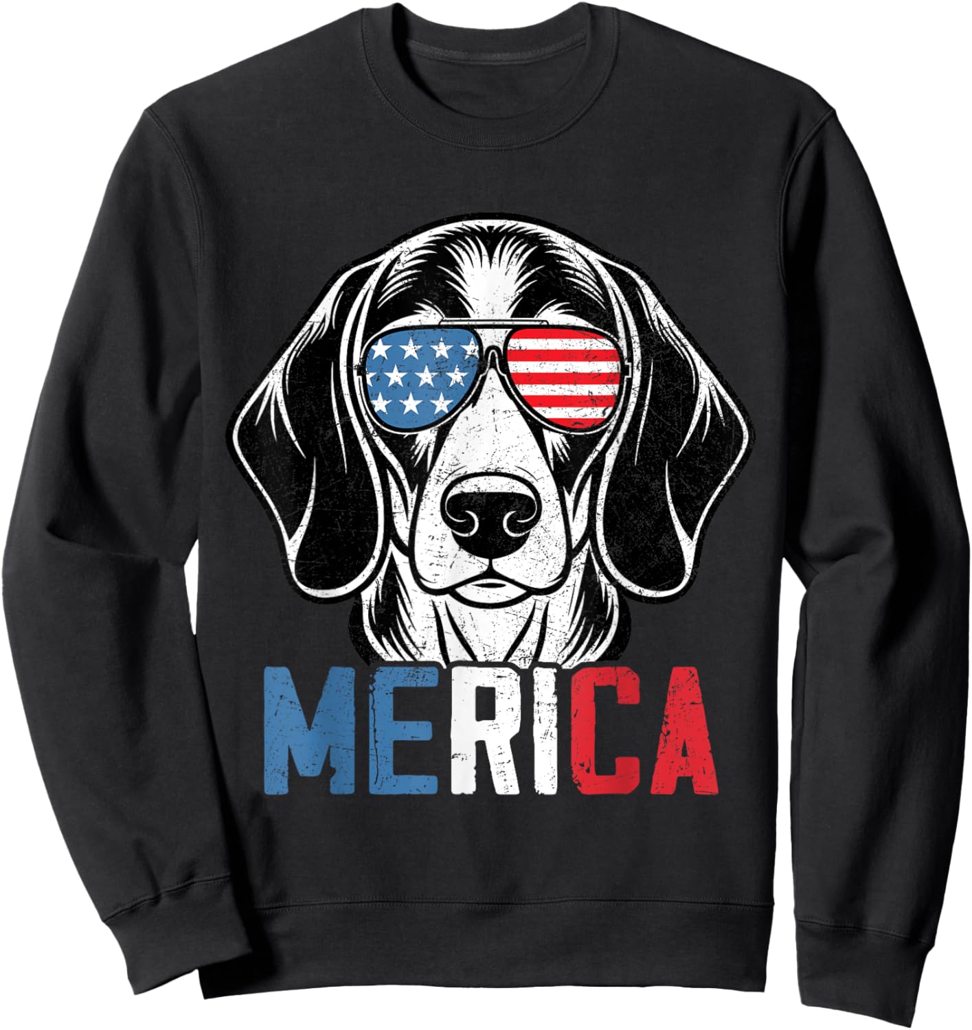 Patriotic Dachshund Dog Merica 4th Of July Funny Men Women Kids Sweatshirt - Sweatshirt | Black