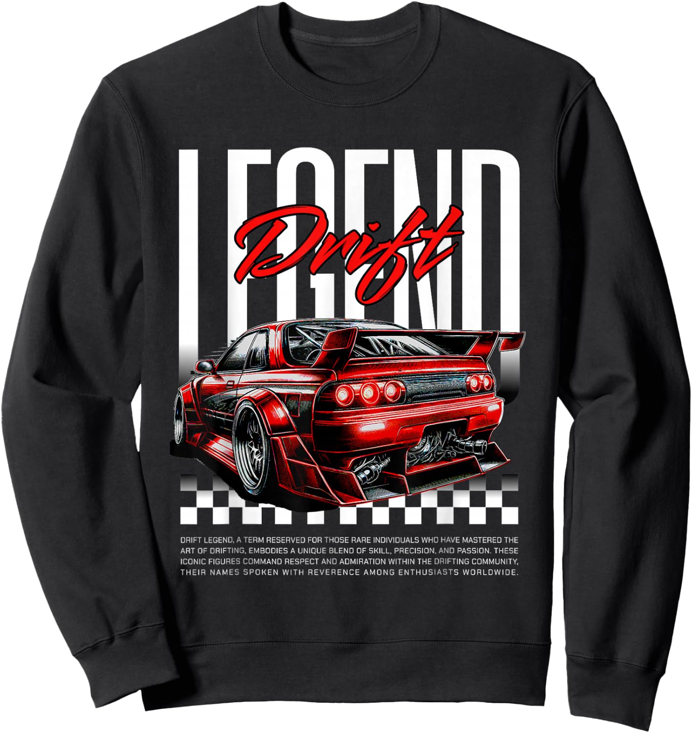 Cool Retro Vintage Japanese JDM Tokyo Japan Drift Race Car Sweatshirt - Sweatshirt | Black