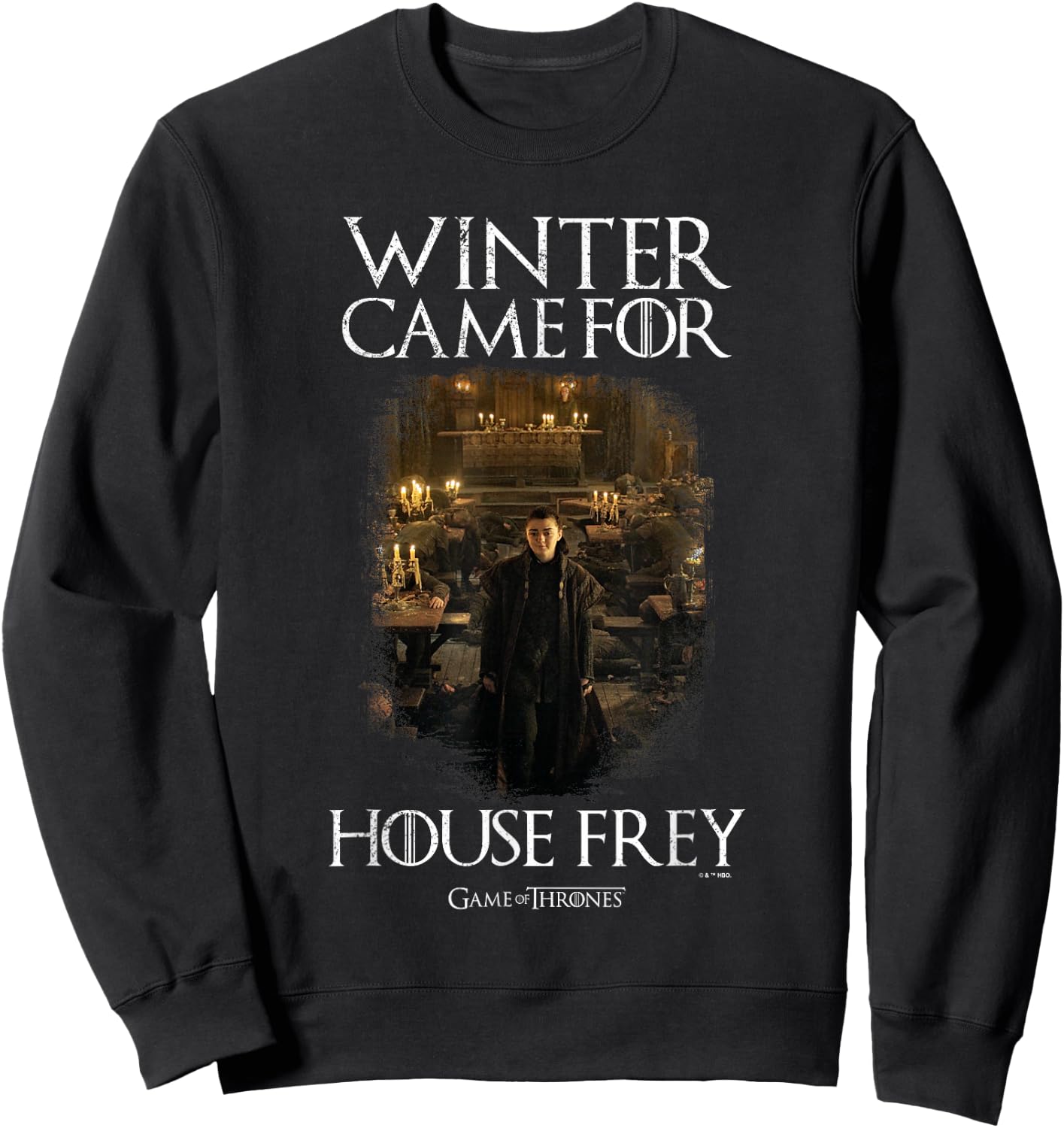 Game Of Thrones Winter Came For House Frey Arya Vignette Sweatshirt - Sweatshirt | Black