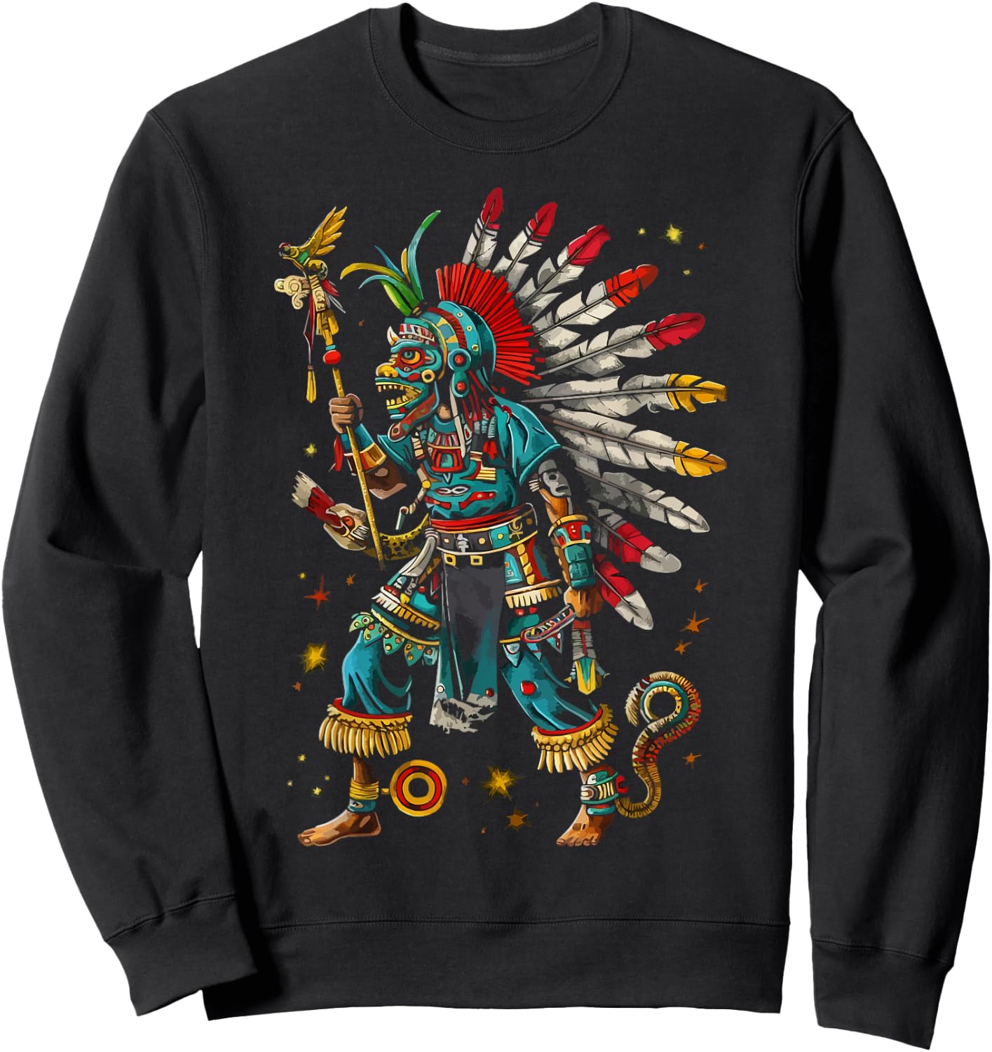 Aztec God Aztec Culture Mayan Indigenous Tlaloc Statue Sweatshirt - Sweatshirt | Black