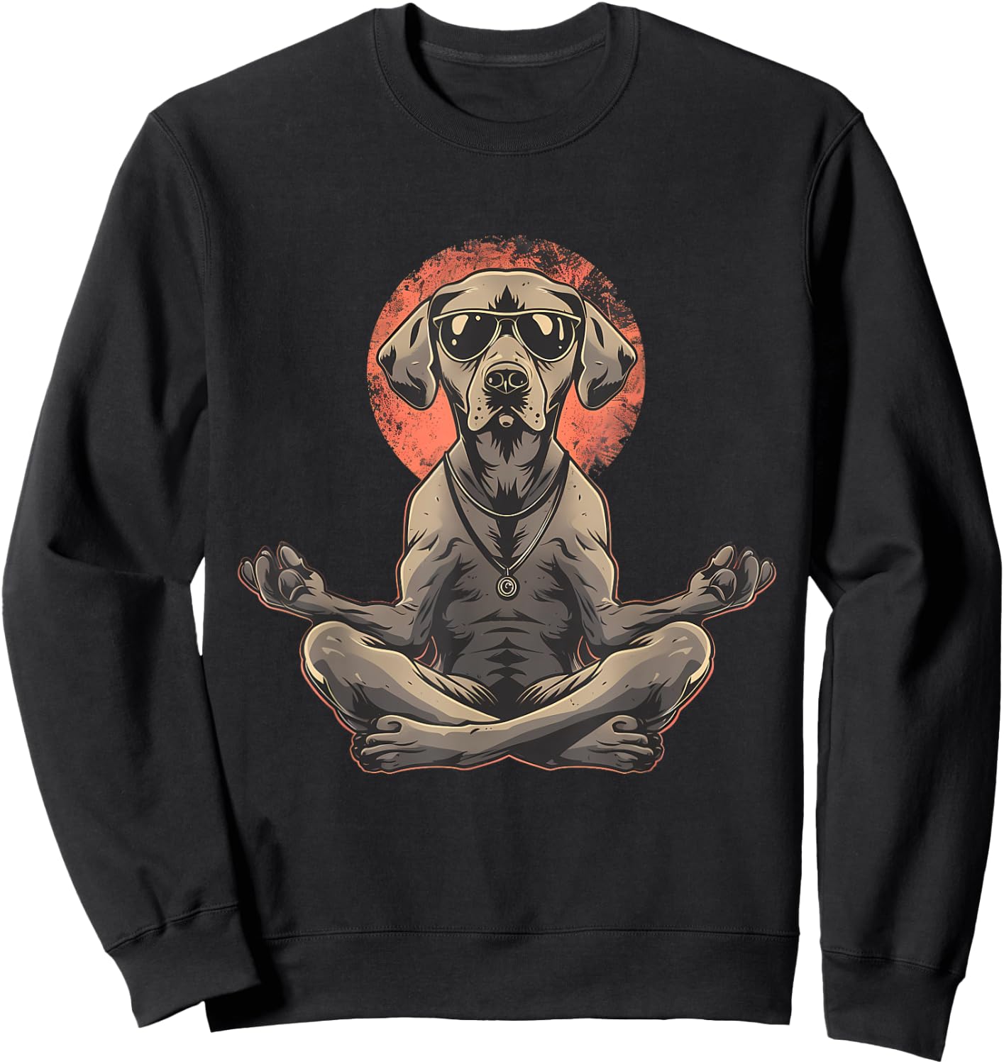 Dog Meditation Buddhist Spiritual Zen Buddha Yoga Hindu Men Women Kids Sweatshirt - Sweatshirt | Black