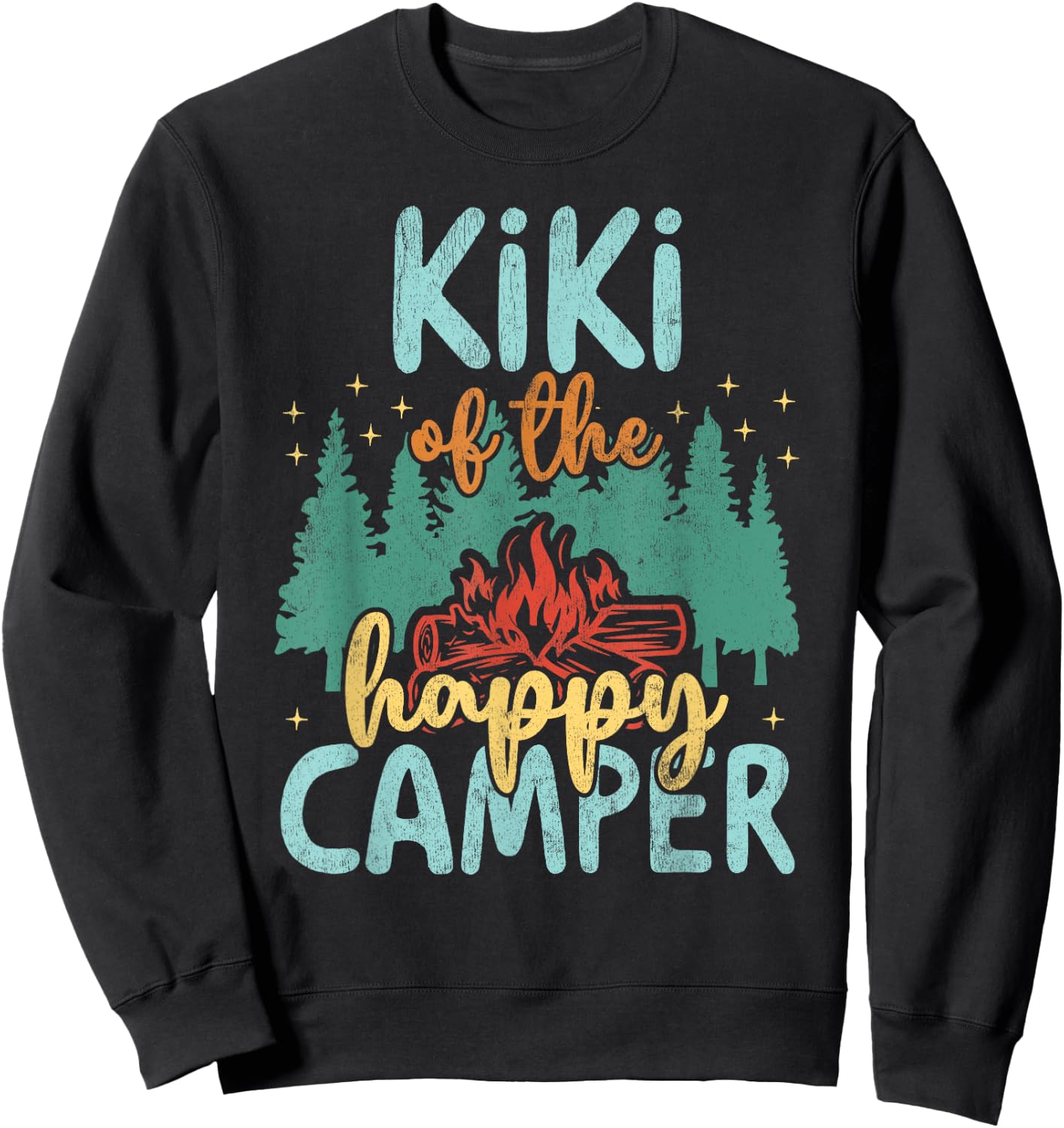 Kiki of Happy Camper 1st Birthday Party Retro Kiki Sweatshirt - Sweatshirt | Black