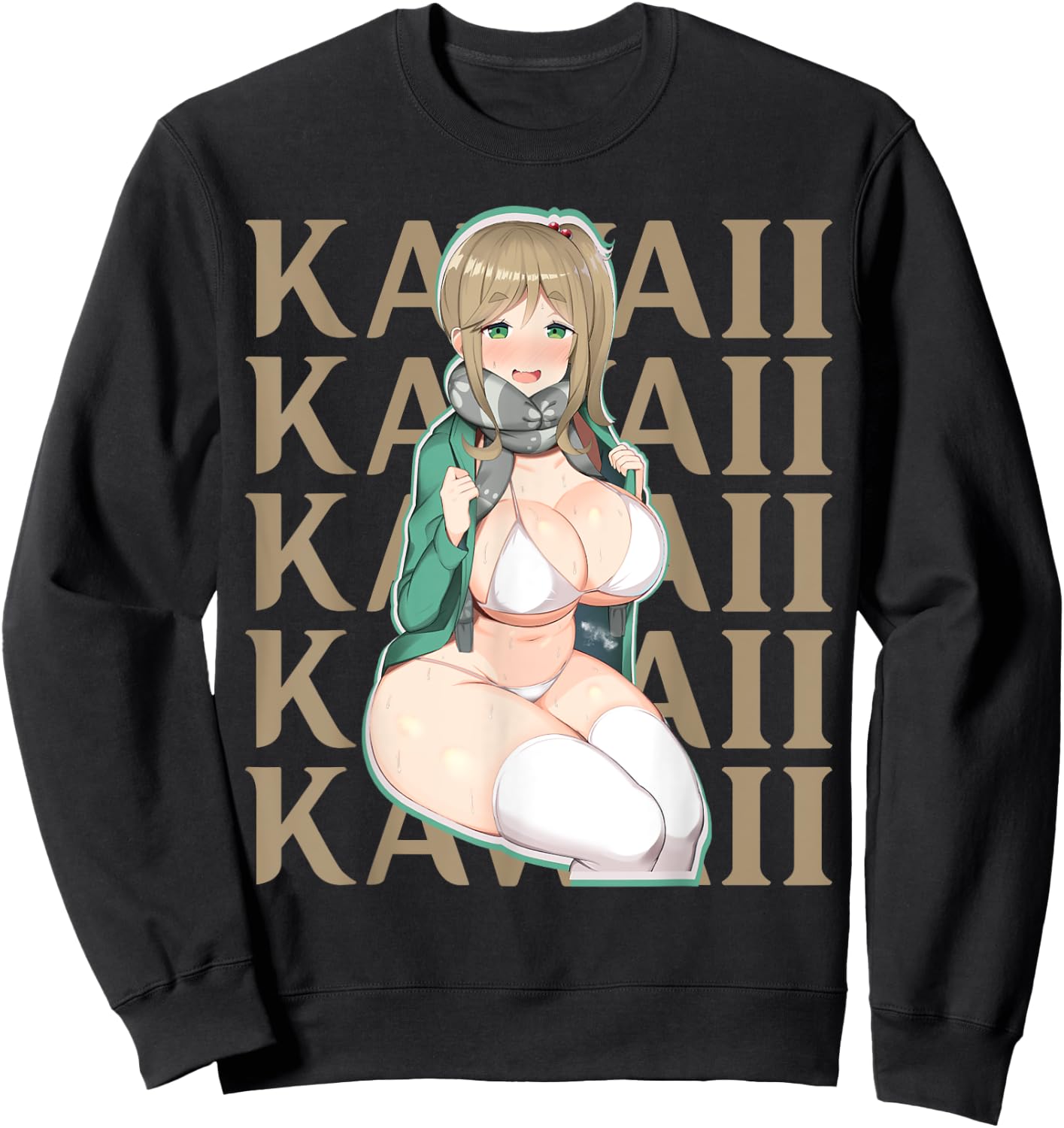 Cute Anime Fan Lewd Waifu Kawaii Sweatshirt - Sweatshirt | Black