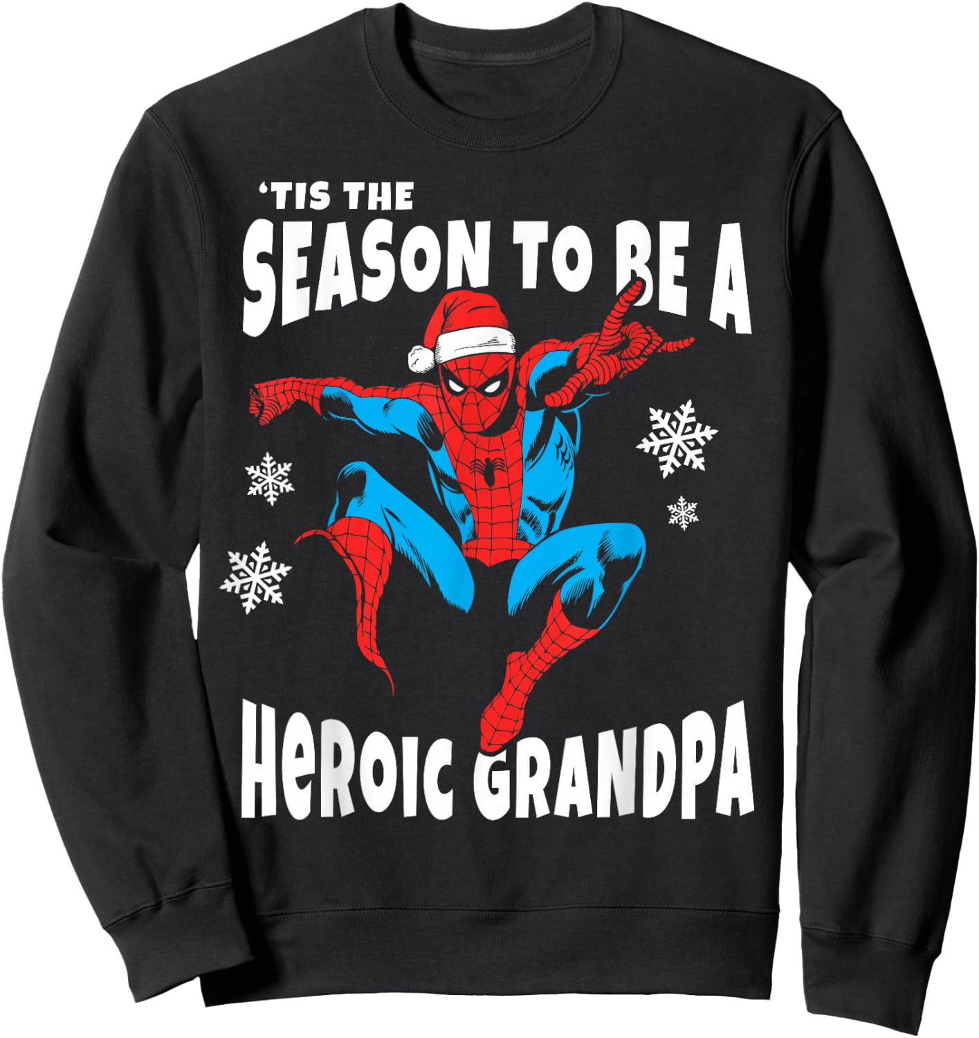 Marvel Spider-Man Season To Be A Heroic Grandpa Sweatshirt - Sweatshirt | Black