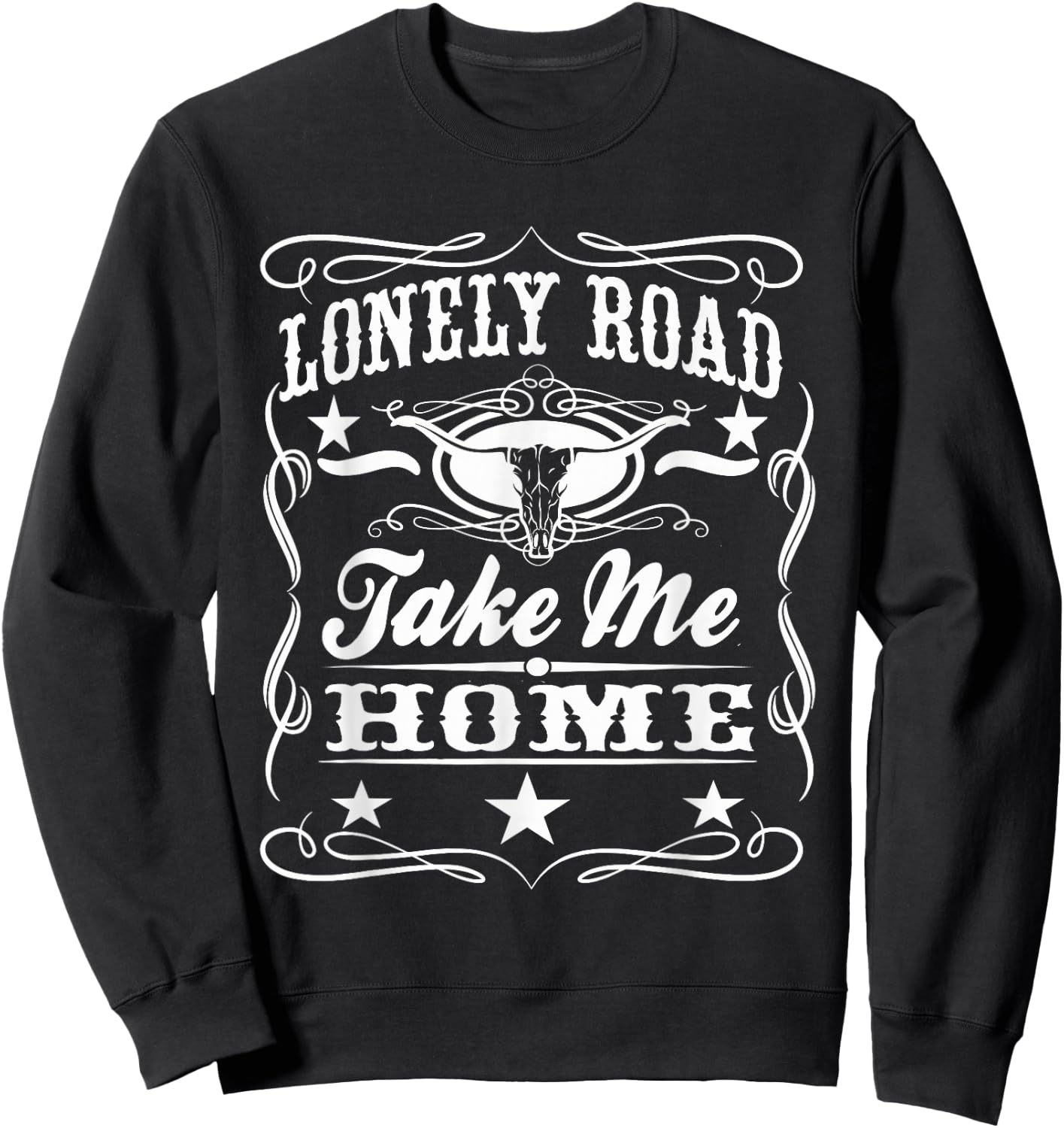 Lonely Road Retro Whiskey Sweatshirt - Sweatshirt | Black