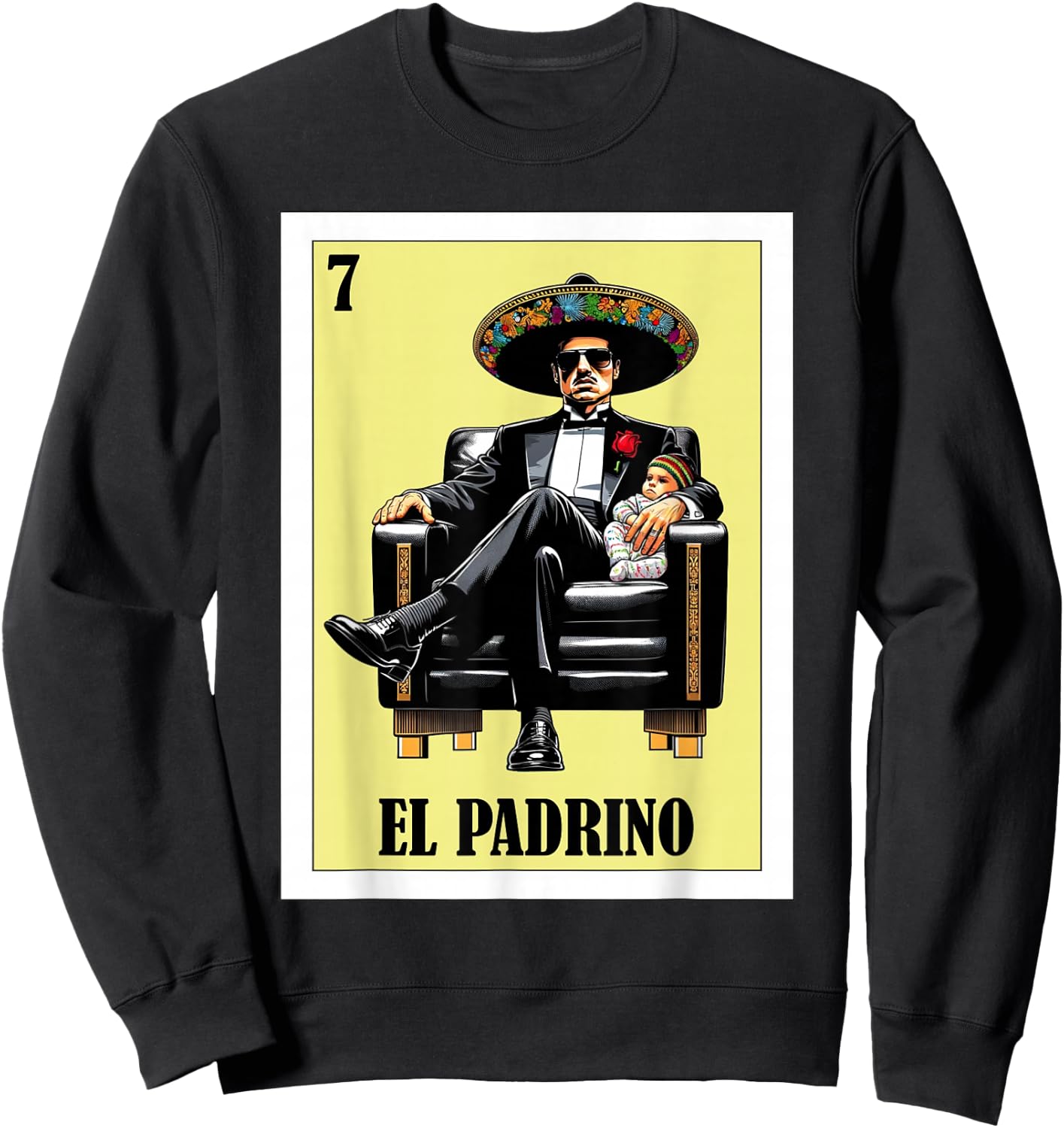 Funny Mexican Baptism Design - El Padrino Sweatshirt - Sweatshirt | Black