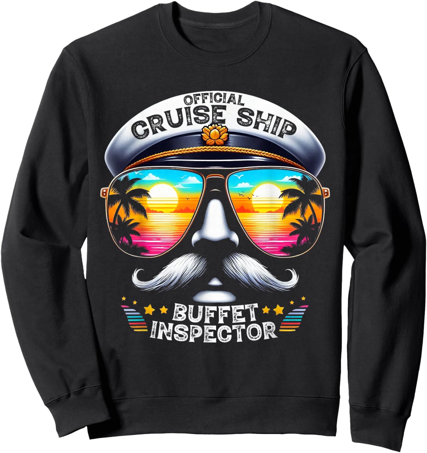 Official Cruise Ship Buffet Inspector Funny Cruise Men Women Sweatshirt - Sweatshirt | Black