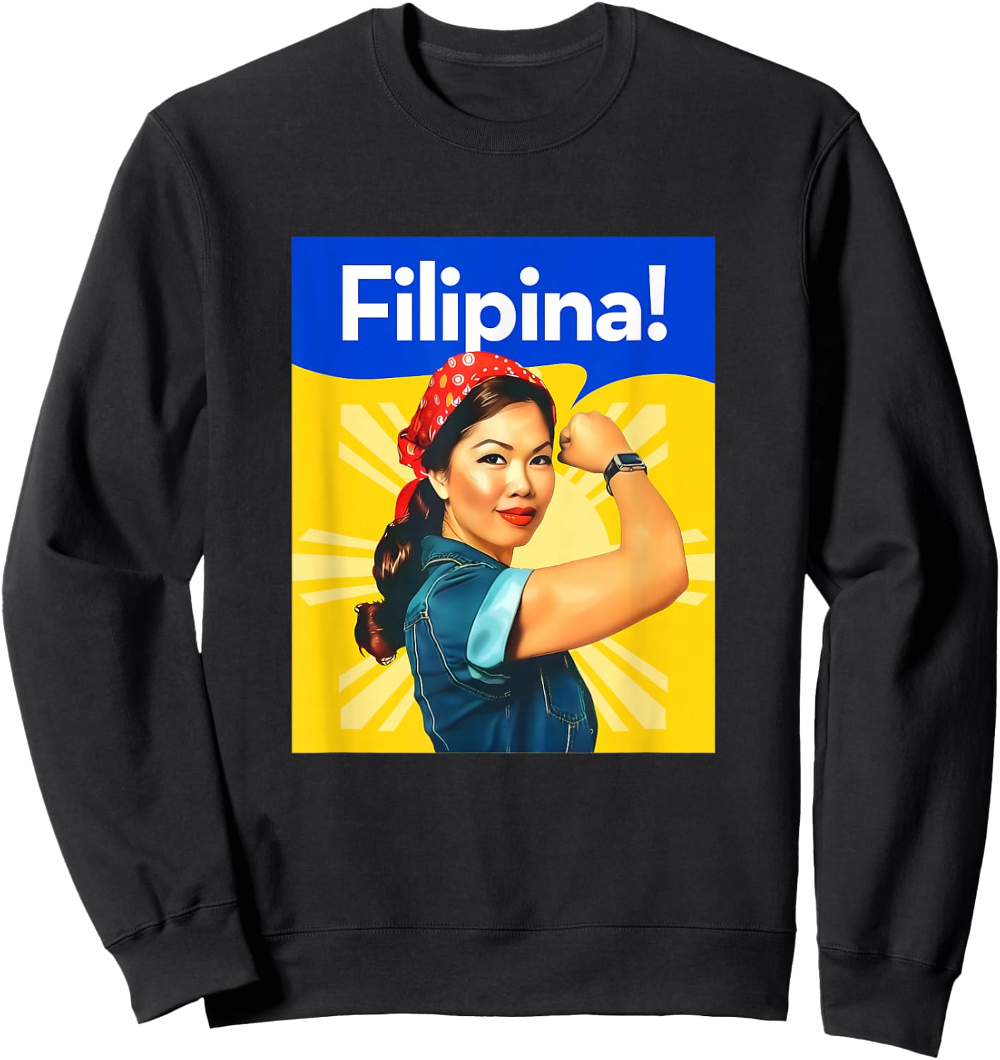 Pinoy Pride - Proud and Strong Filipina Sweatshirt - Sweatshirt | Black