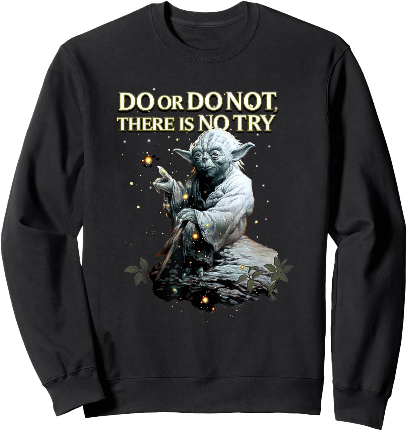 Star Wars Classic Do Or Do Not There Is No Try Yoda Portrait Sweatshirt - Sweatshirt | Black