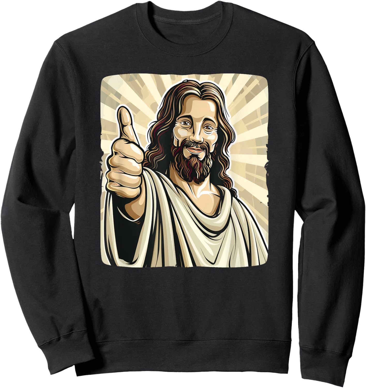 Funny thumb up with Jesus Christ Costume Sweatshirt - Sweatshirt | Black