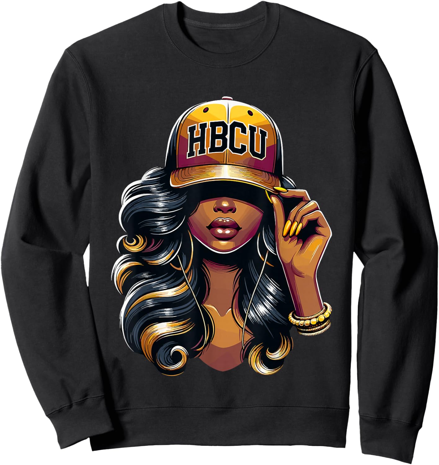 Beautiful Black Educated Girl HBCU Sweatshirt - Sweatshirt | Black