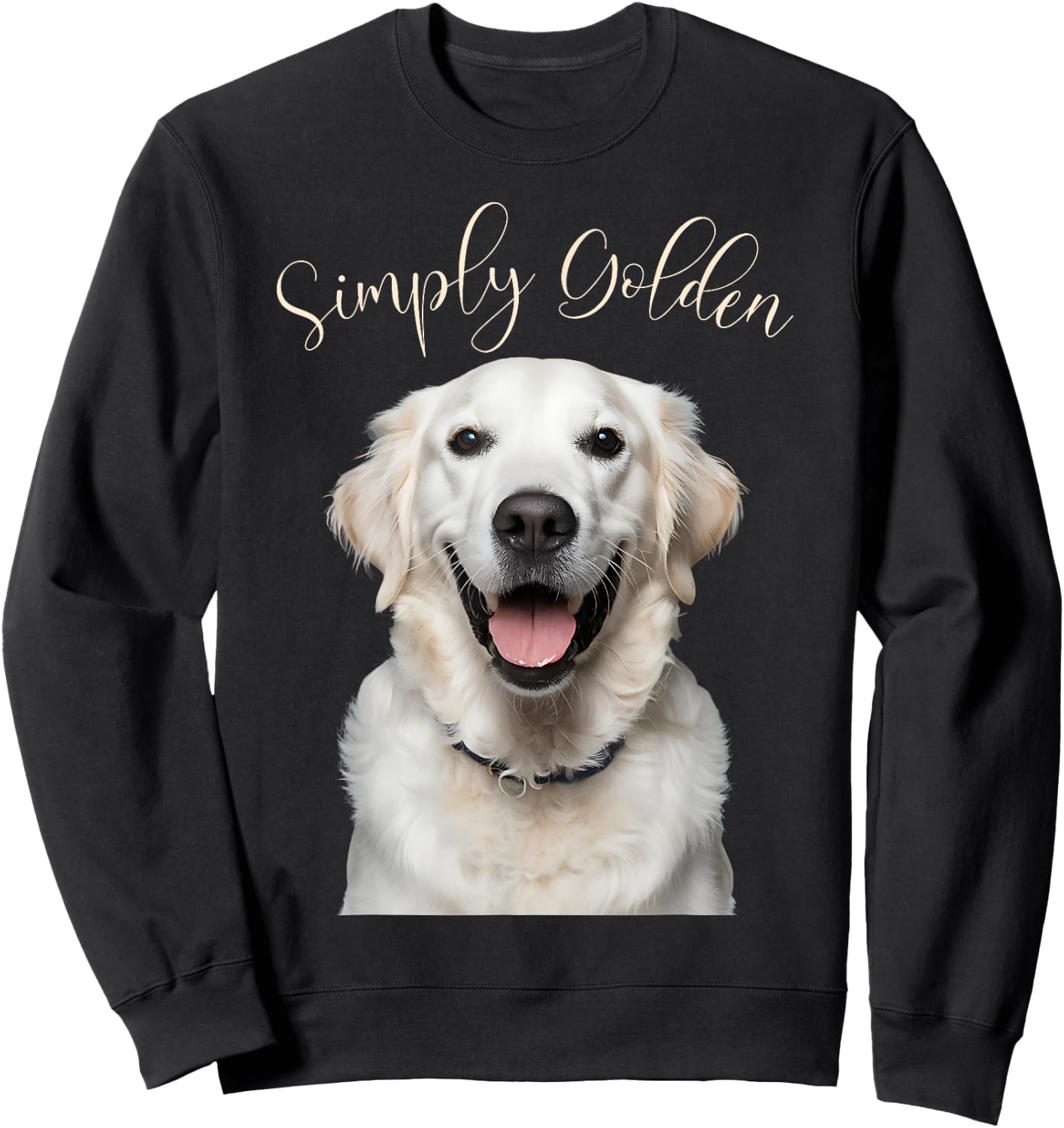 White English Cream Golden Retriever Cute 'Simply Golden' Sweatshirt - Sweatshirt | Black