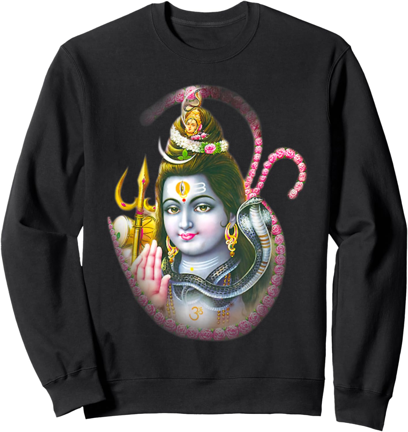Yoga Shirts Spiritual Hindu God Krishna Meditation Sweatshirt - Sweatshirt | Black