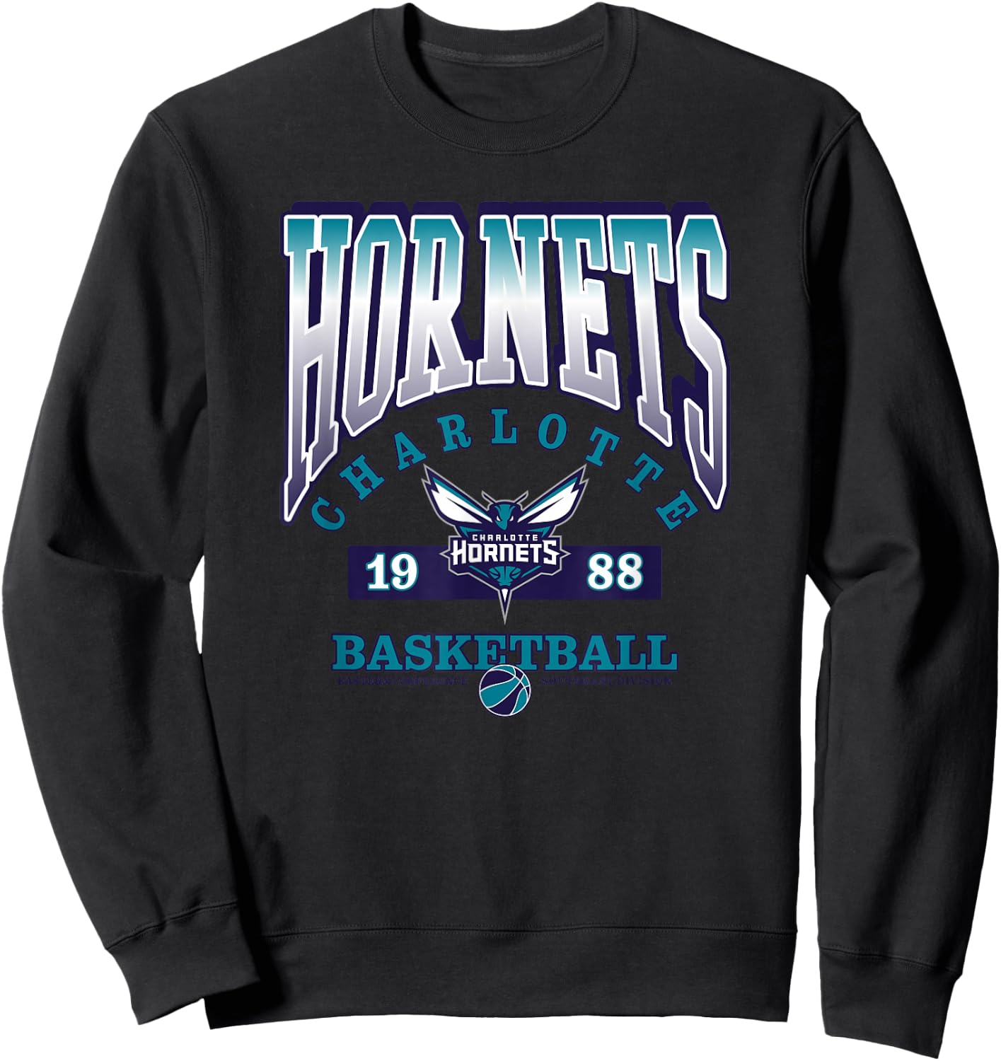 Charlotte Hornets NBA Homecourt Advantage - -Adults, Black, Small, Short Sleeve Sweatshirt - Sweatshirt | Black