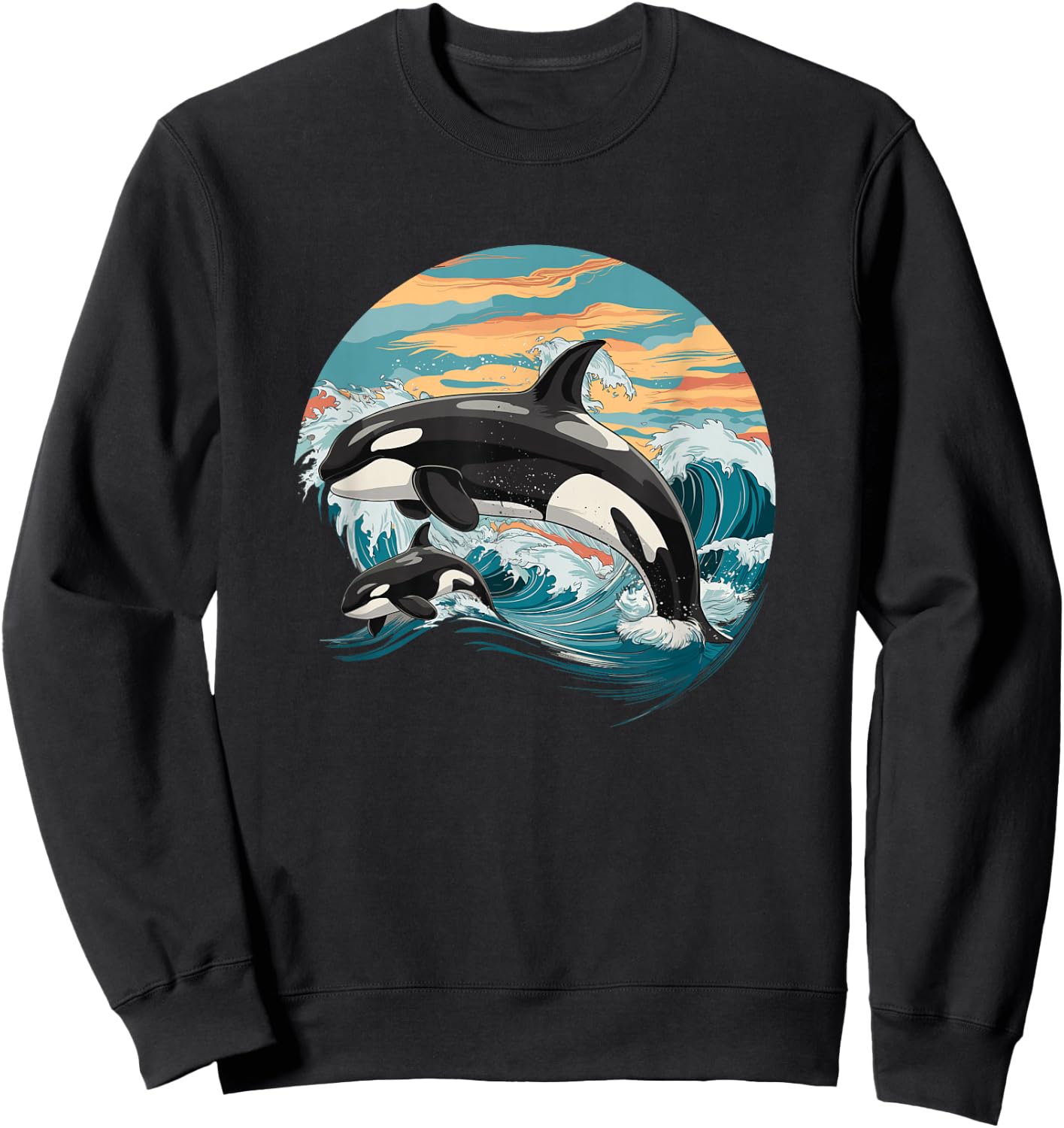 Killer Whale Orca Family Sweatshirt - Sweatshirt | Black