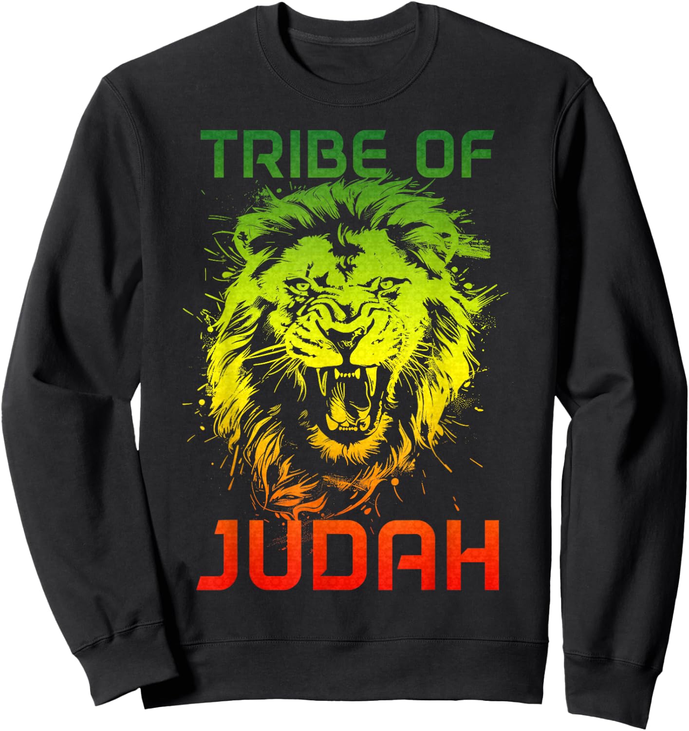 Lion Of Judah Tribe Hebrew Israelite Reggae African YHWH Sweatshirt - Sweatshirt | Black