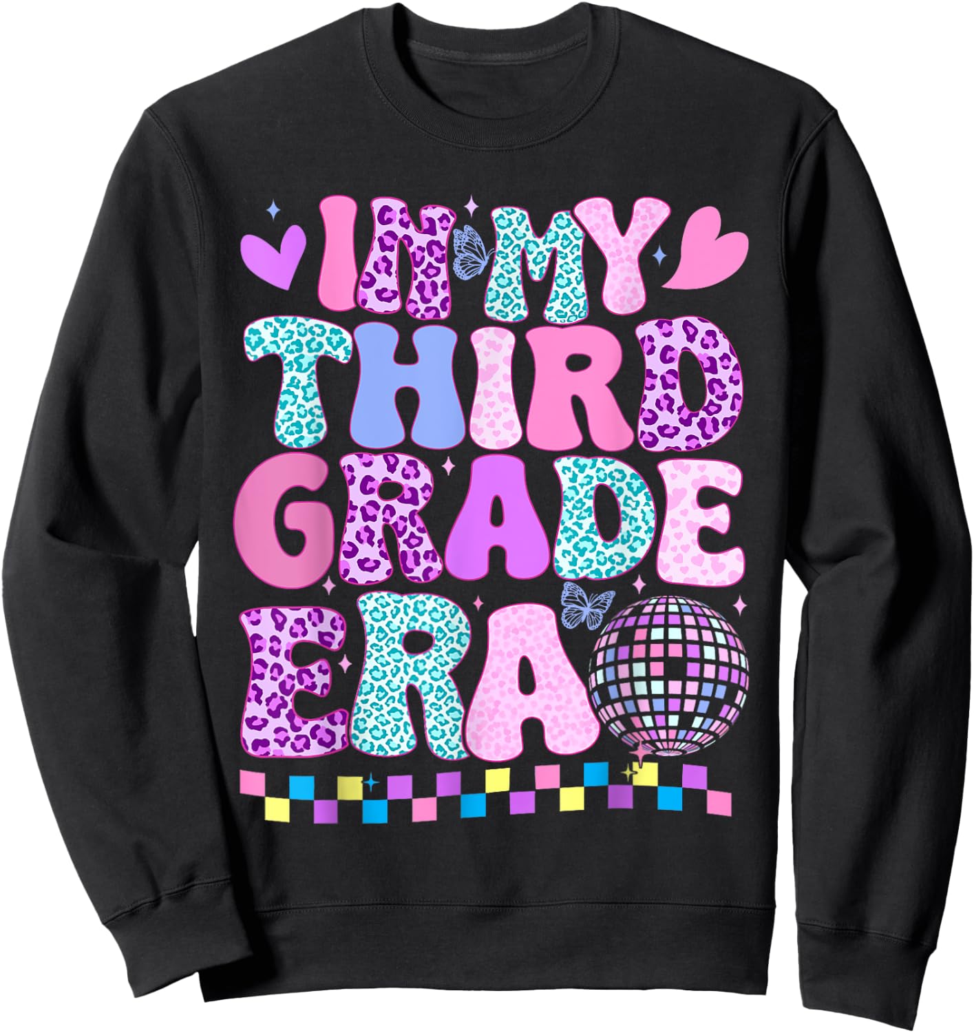 In My Third Grade Era Groovy Back To School Teachers Kids Sweatshirt - Sweatshirt | Black