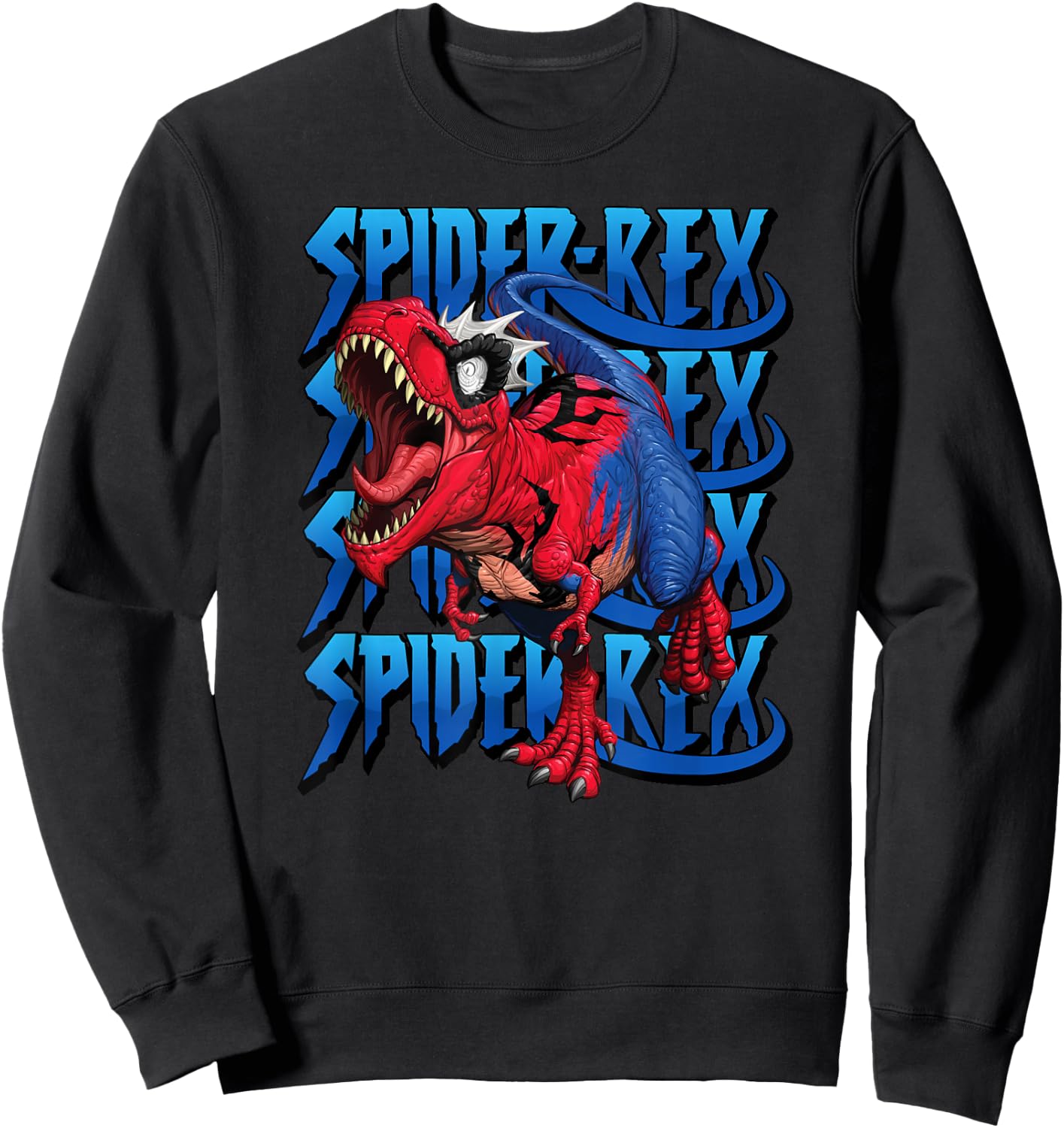 Marvel Spider-Rex Dinosaur Run Logo Stack Sweatshirt - Sweatshirt | Black