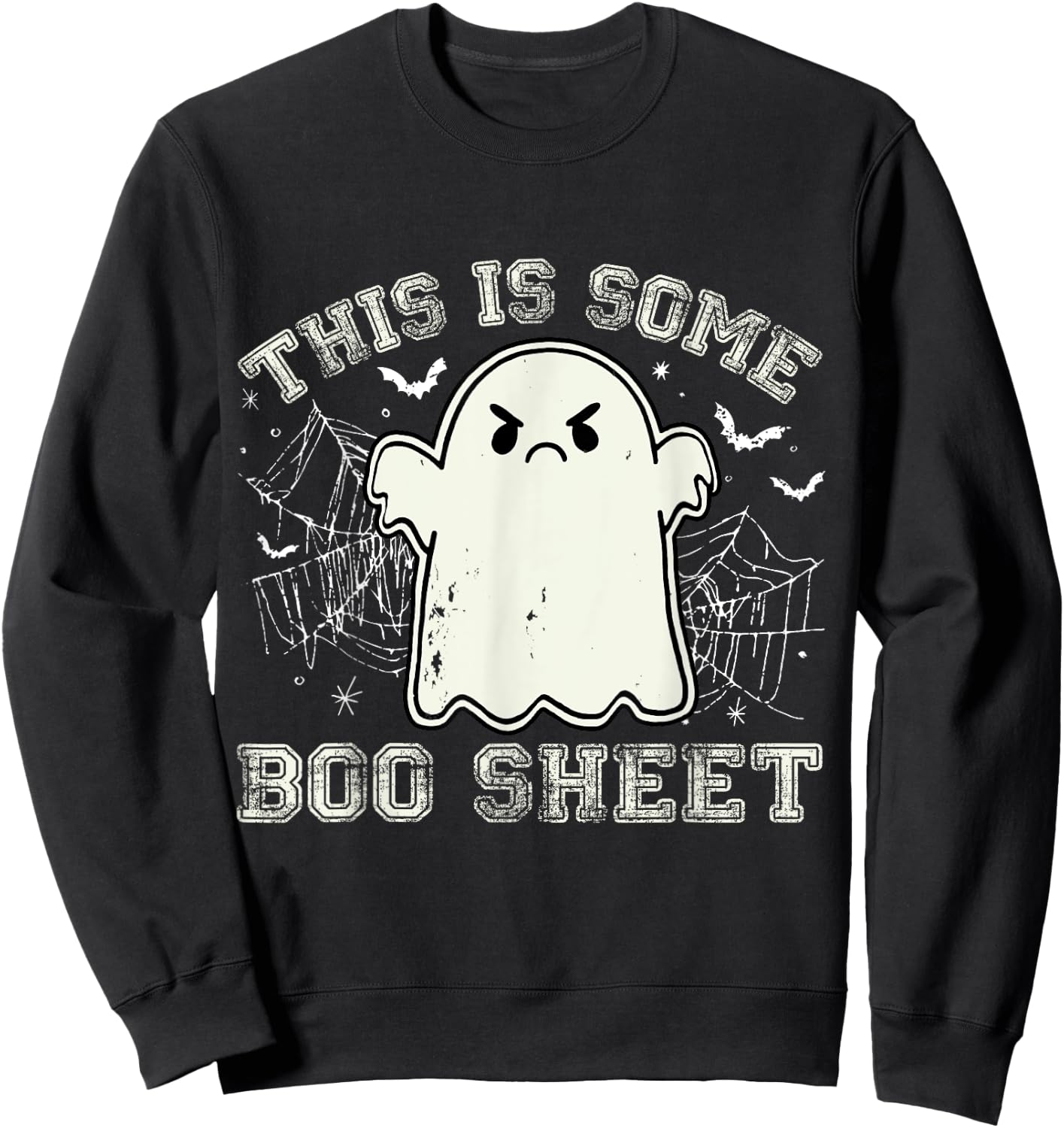 This Is Some Boo Sheet Ghost Retro Halloween Women Sweatshirt - Sweatshirt | Black