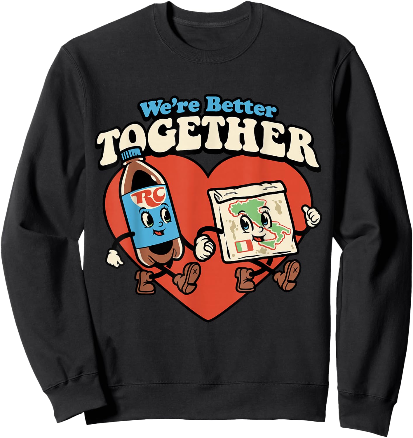 We're Better Together Rc And Pizza Sweatshirt - Sweatshirt | Black