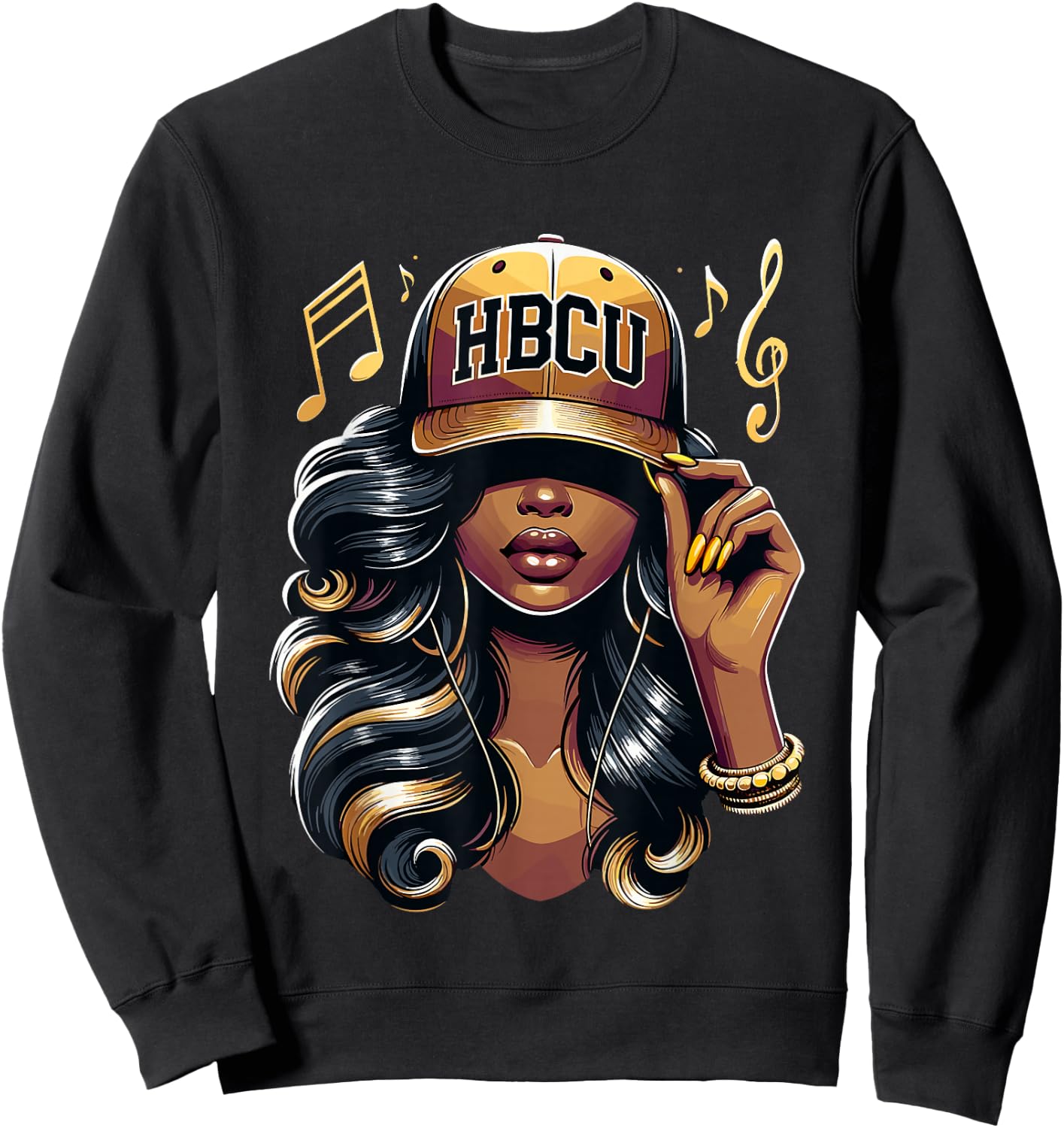 Beautiful Black Women HBCU Sweatshirt - Sweatshirt | Black