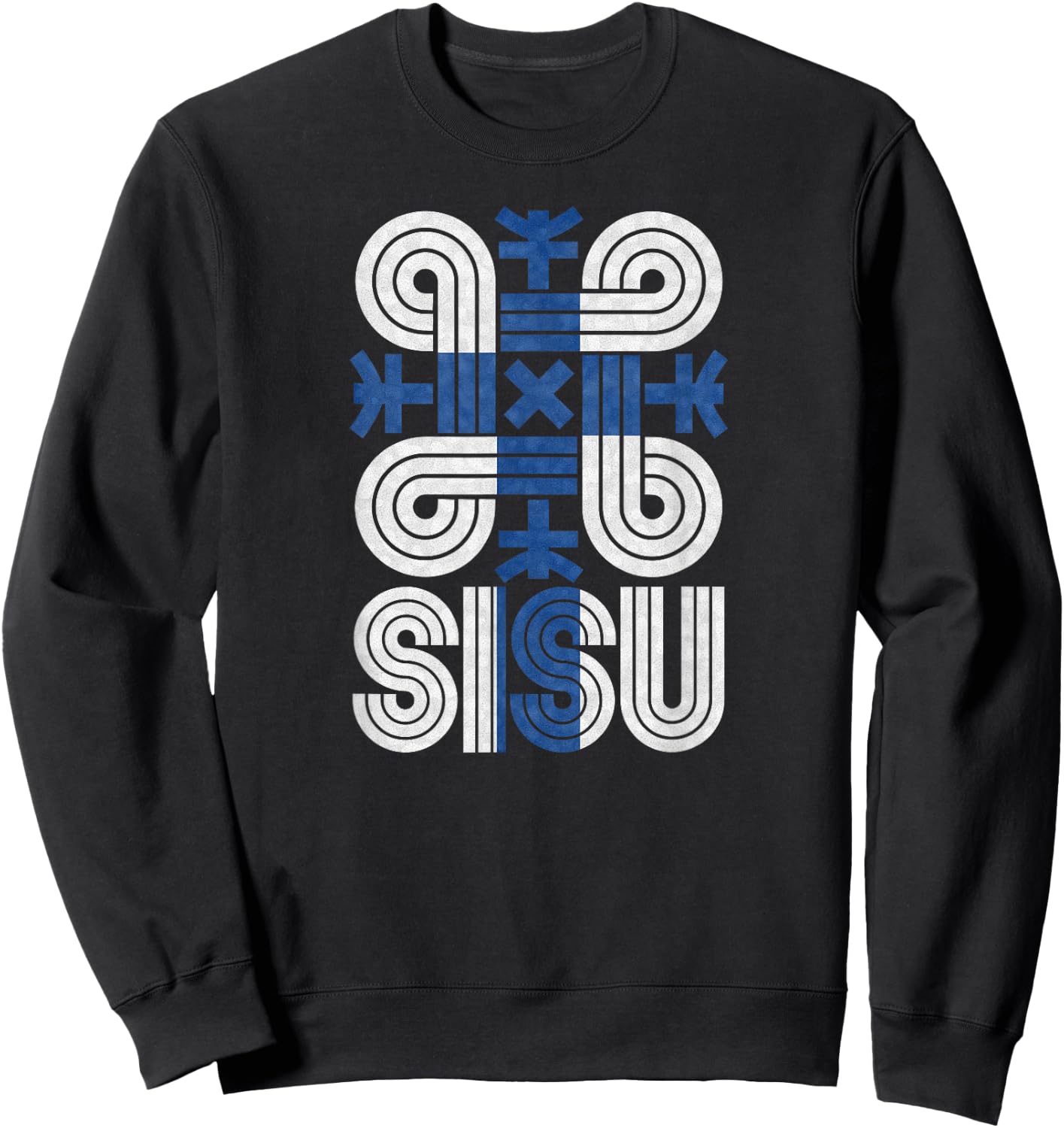 Sisu Finnish Flag Suomi Finland Protection Symbol Rune Sweatshirt - Sweatshirt | Black