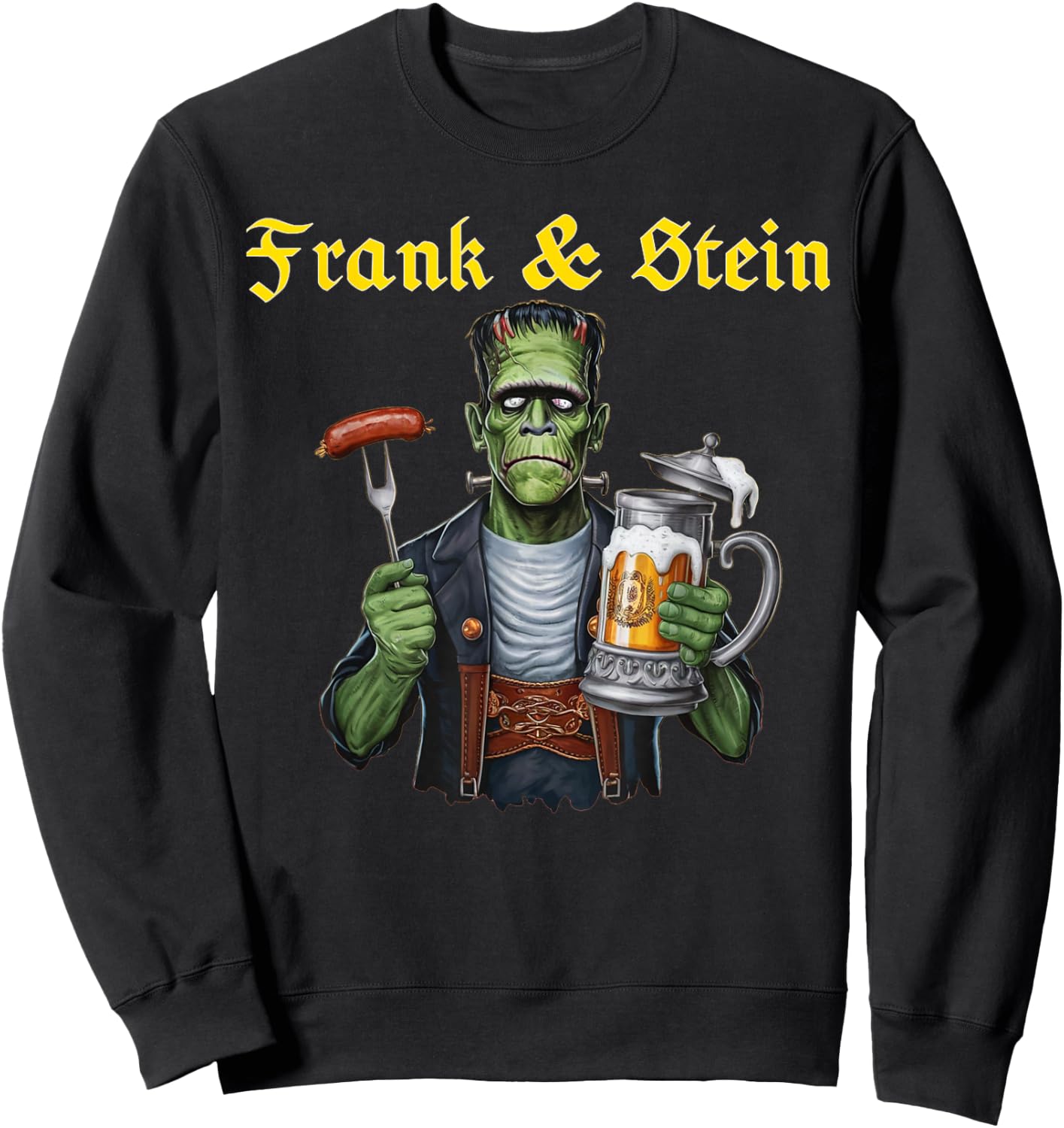 Frank and Stein Oktoberfest Funny German Beer Bavarian Sweatshirt - Sweatshirt | Black