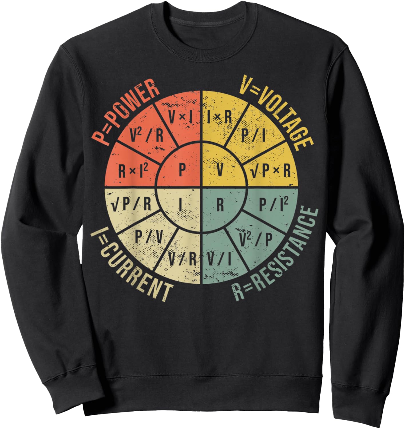 The Formula Wheel Of Electrical Engineering Retro Ohms Law Sweatshirt - Sweatshirt | Black